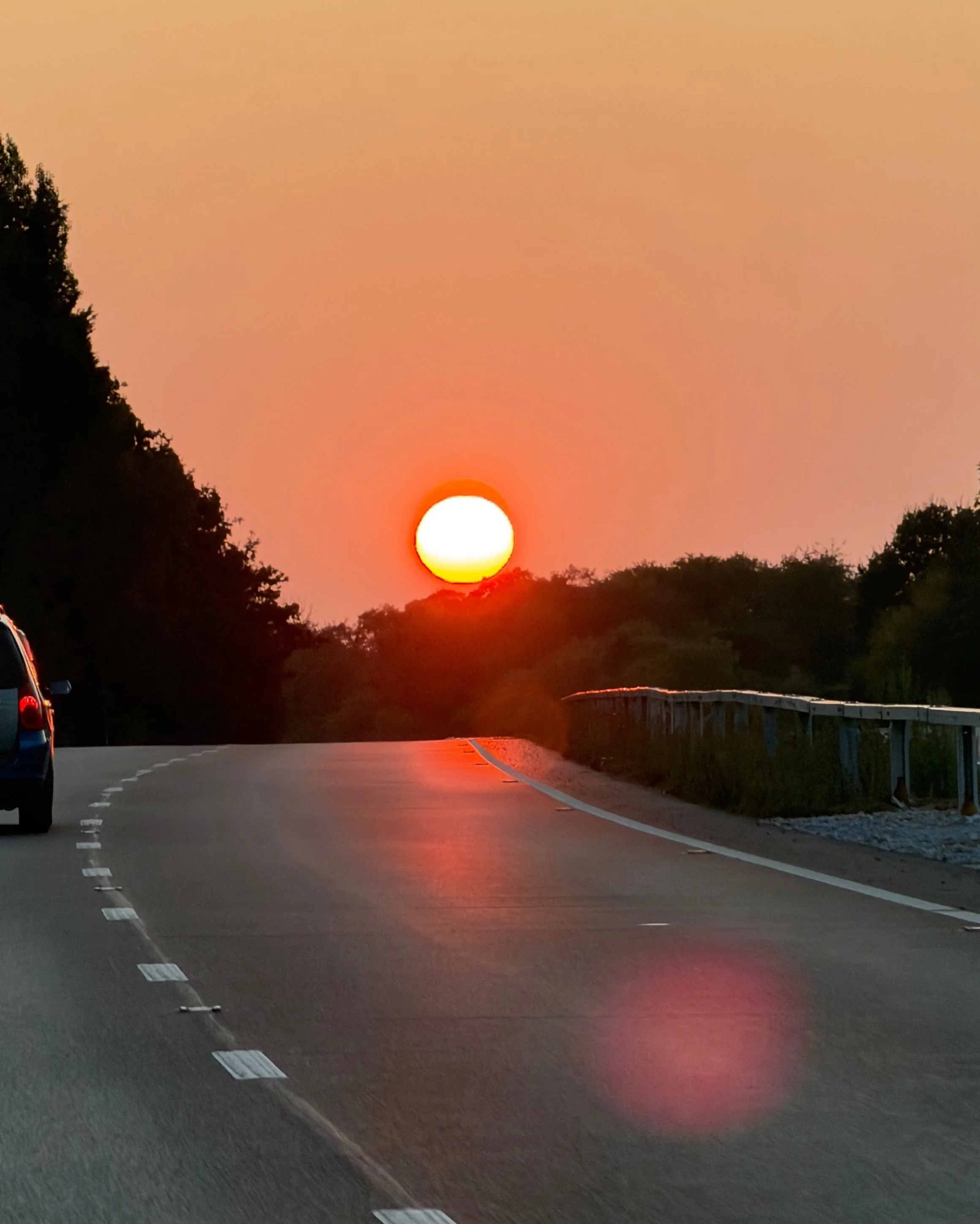 Please enjoy my terrible, out of the car window while driving - I was in the passenger seat, David was driving! - photo of the sky on fire sunset we encountered on our way home this evening. It&rsquo;s feeling a little bit like autumn now. 

#norfolk