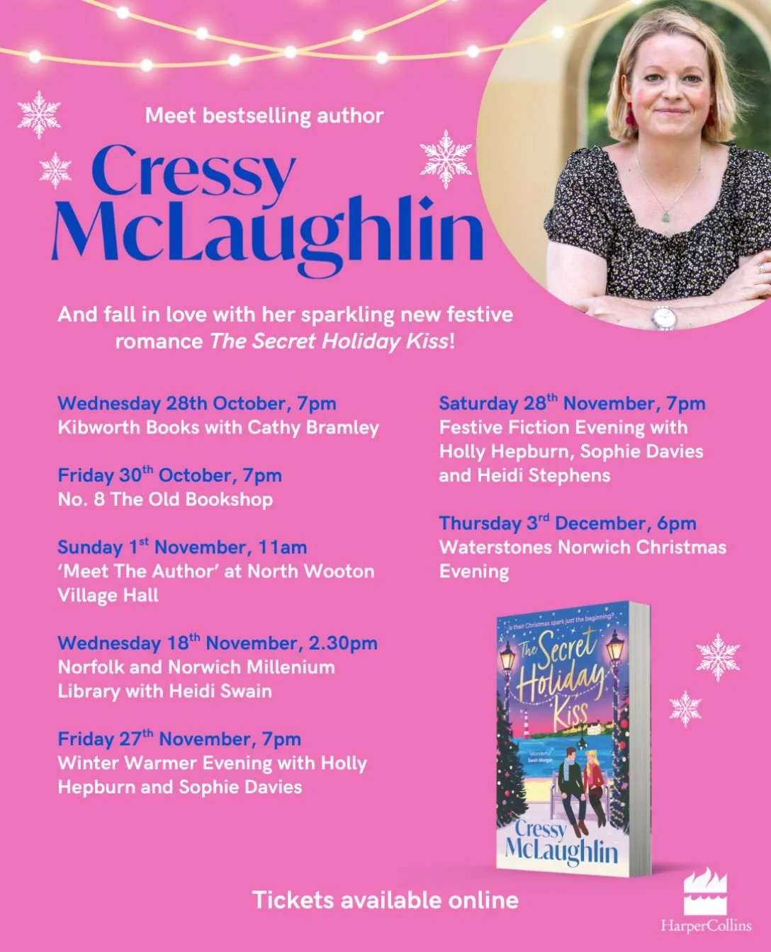 The Secret Holiday Kiss is out TOMORROW and I&rsquo;m doing a few lovely events to chat about it over the next couple of months, including some with other wonderful authors who also have new books out! 🎉

There are more details about the events and 