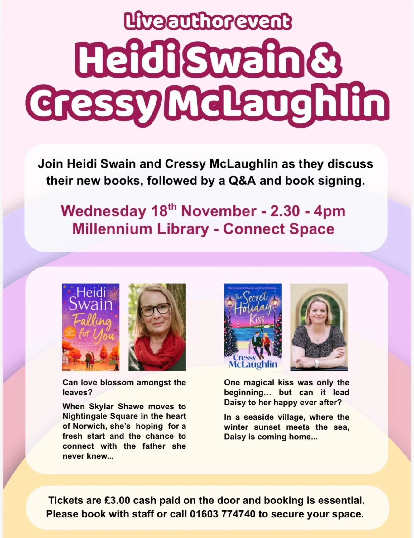If you&rsquo;re in or around Norwich - or want to come and visit Norwich, and it&rsquo;s a properly beautiful city - then why not come to my event with Heidi Swain at the Norwich and Norfolk Millennium Library on the 18th November. 🤗

Come and hear 