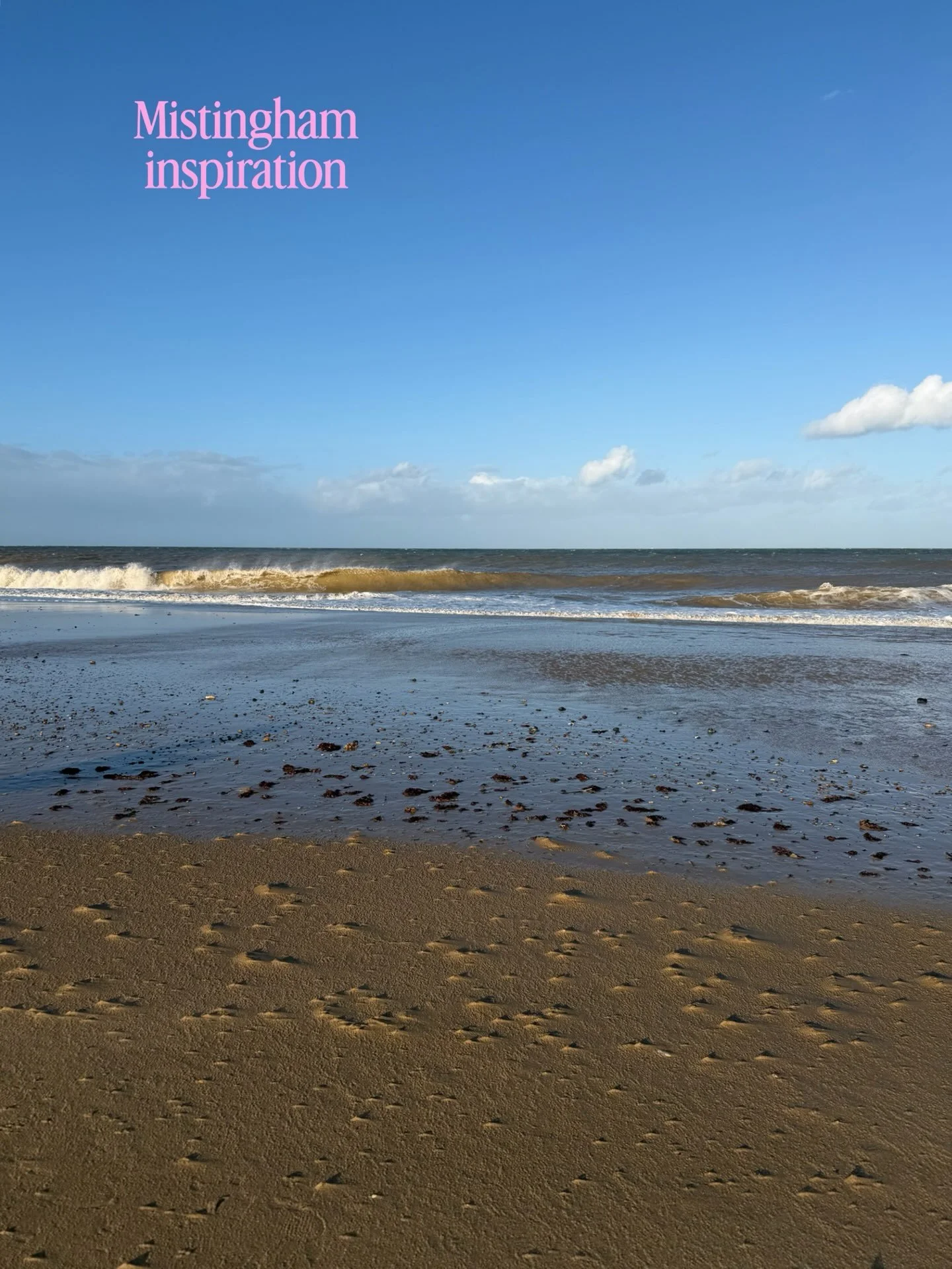 We went to one of our favourite beaches on Sunday, after the clocks had gone back and while the wind was wild, making patterns in the sand and whipping the waves (usually small here) into a frenzy. If there were any cobwebs at the start of our walk, 