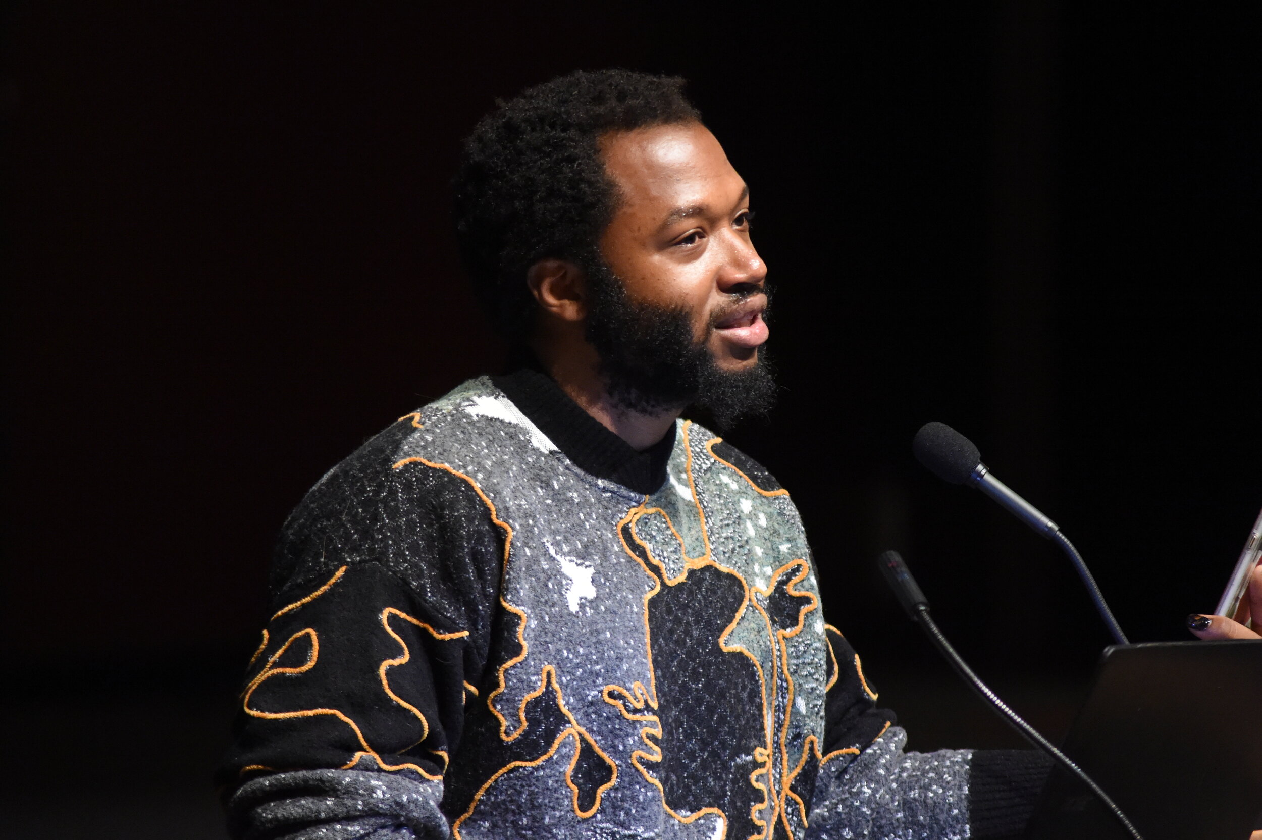 Basil Kincaid 2017 speaking at middle school .JPG