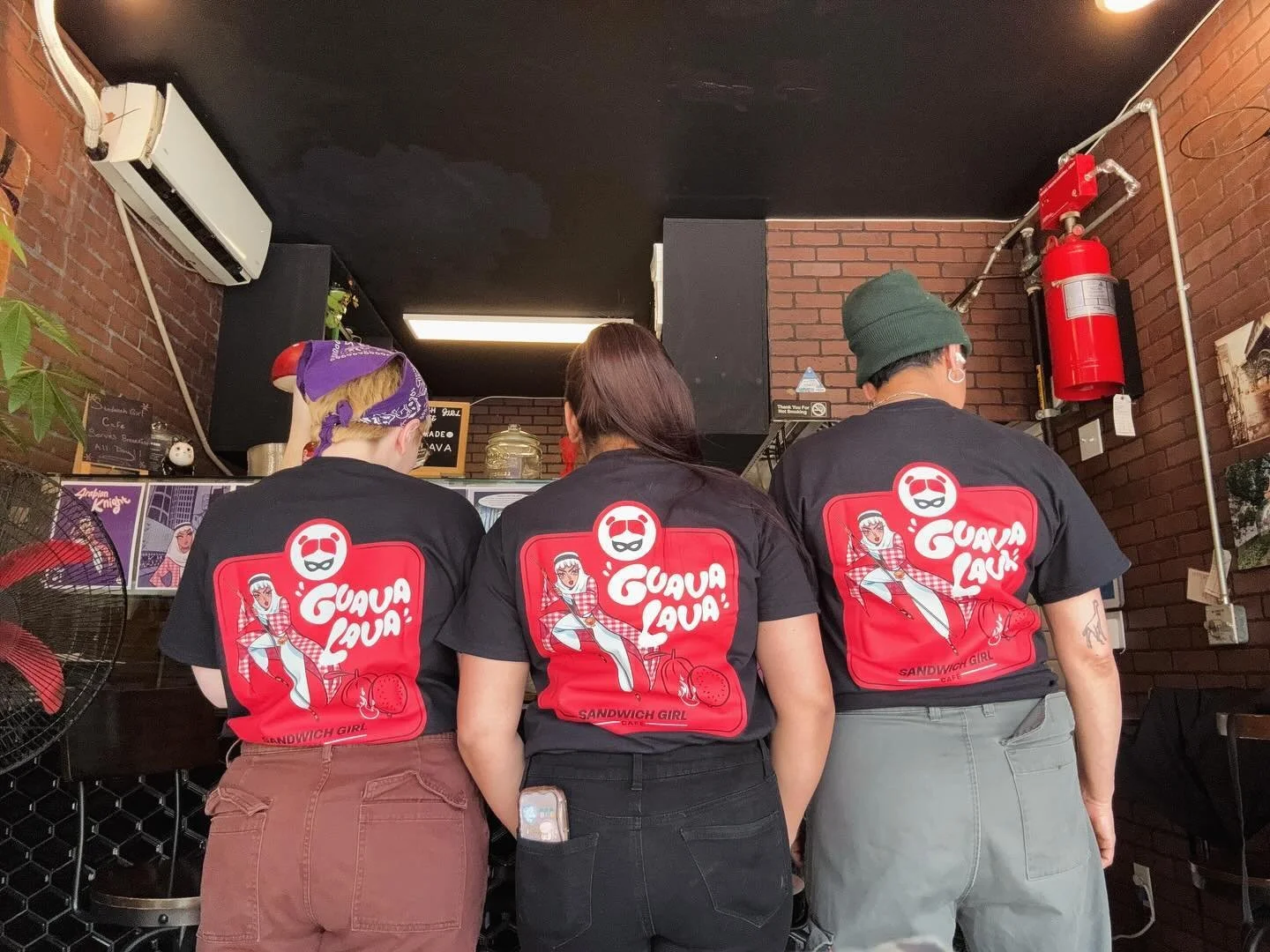 Are yall ready for the Guava Lava Sauce Launch?🚀 we are gearing up for our online store to have all your favorite sauces, t shirts, pins, stickers, and Sandwich Girl comics coming soon! 

#parkslopelunch #catering #off5thavenue #foodie #saucy #foodj