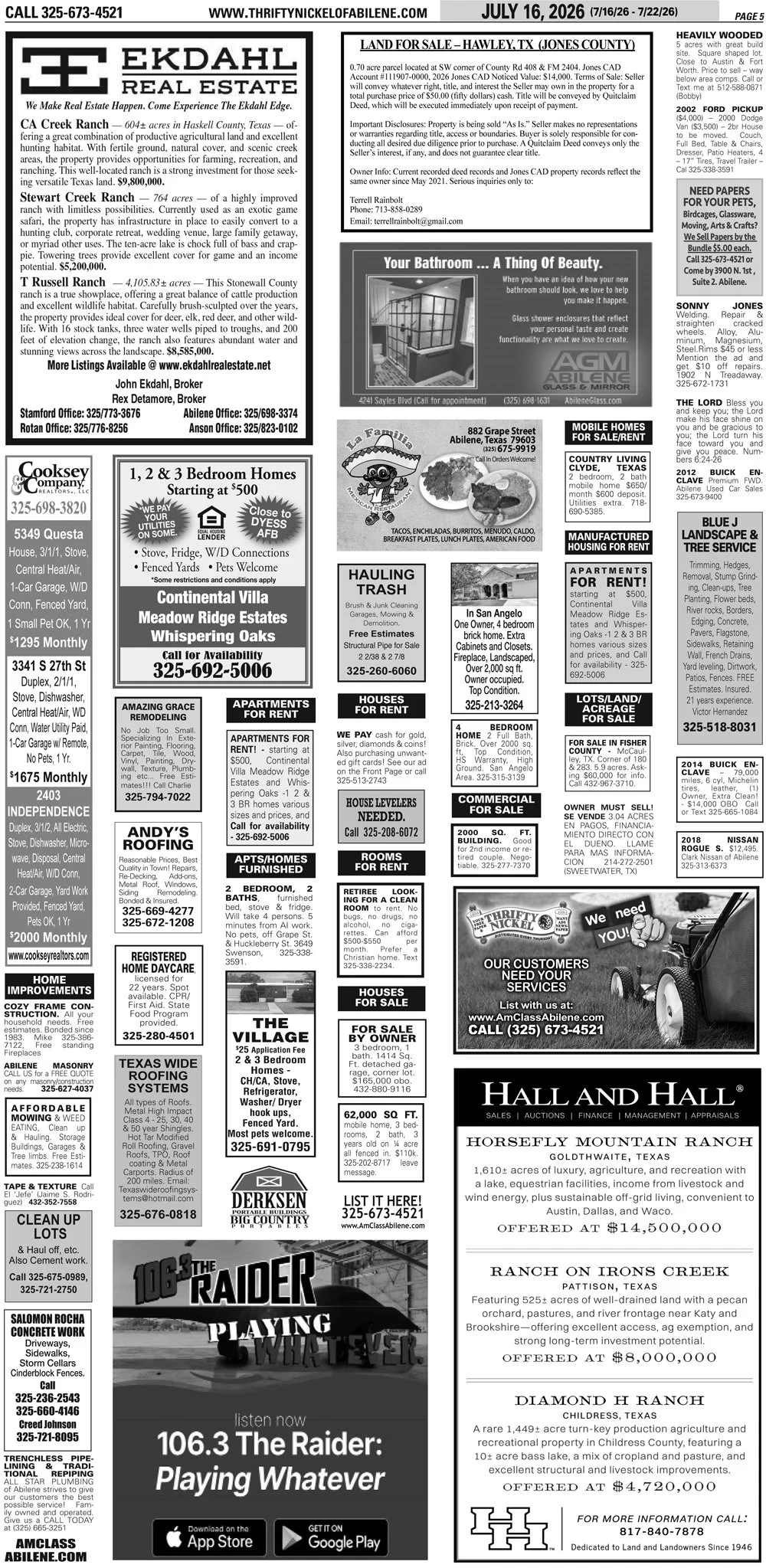 Publish public and legal notices in Abilene, Texas, and 30+ surrounding counties with fast, reliable placement in trusted Taylor County newspapers. We assist individuals, attorneys, and businesses with citation by publication, notice to creditors, ad