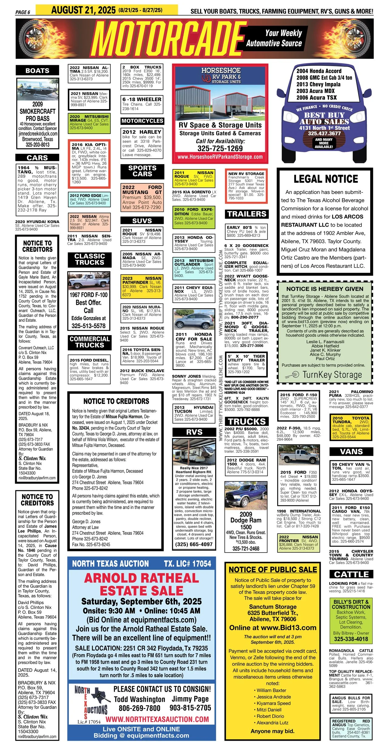 Public Legal Notices in Abilene Texas Taylor County