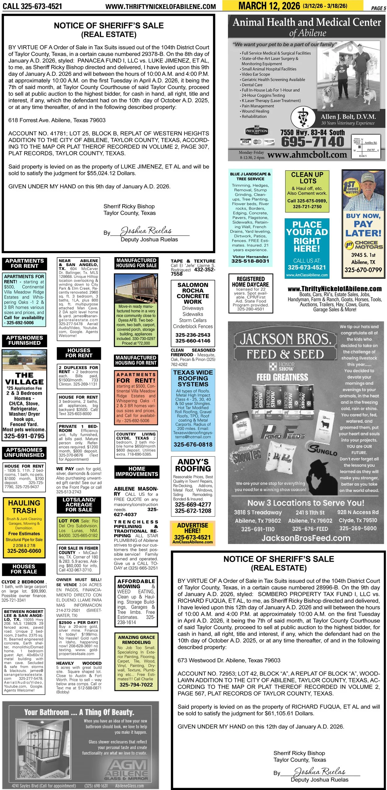 Publish public and legal notices in Abilene, Texas, and 30+ surrounding counties with fast, reliable placement in trusted Taylor County newspapers. We assist individuals, attorneys, and businesses with citation by publication, notice to creditors, ad