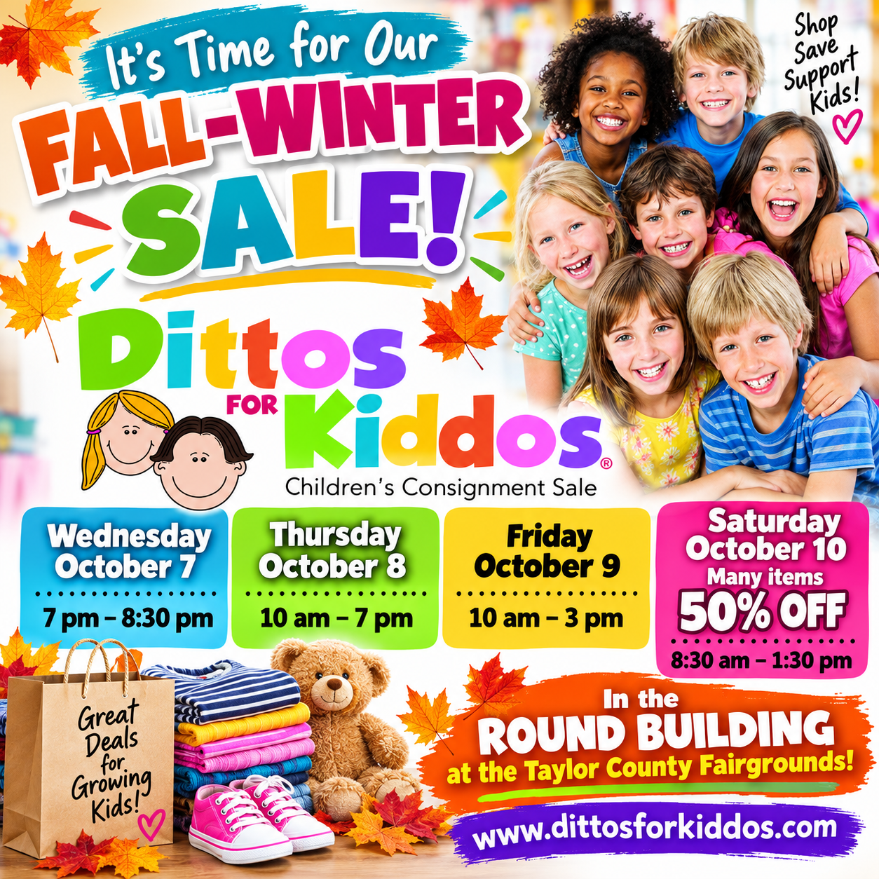 Dittos for Kiddos, Kids Clothing, Toys, Shoes, Strollers, Baby Items, Resale, Taylor County Coliseum 