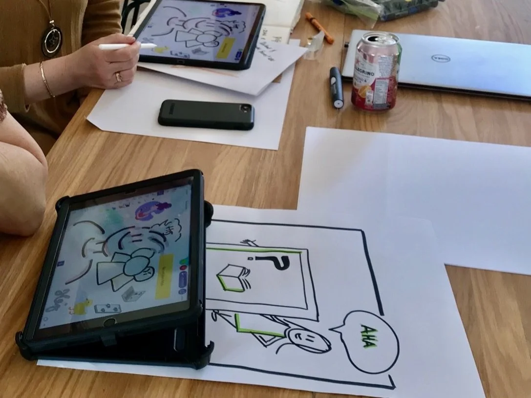 Overfør fra papir til pad.