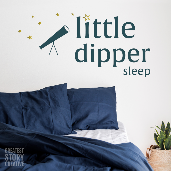 Little Dipper Sleep Logo shown with a bed