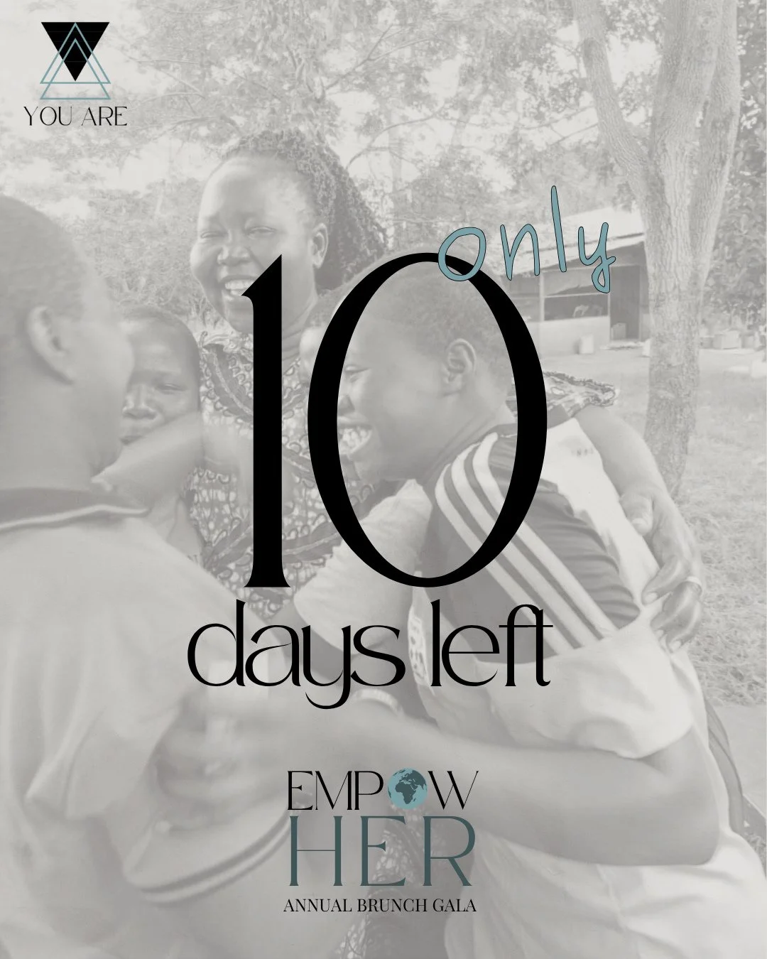 The countdown is on! Only 10 days until the EmpowHER Brunch Gala, a celebration of women supporting women. Your ticket helps provide safe housing, education, and opportunities to thrive for women and girls through YOU ARE CO.⁠
⁠
Purchase your ticket 