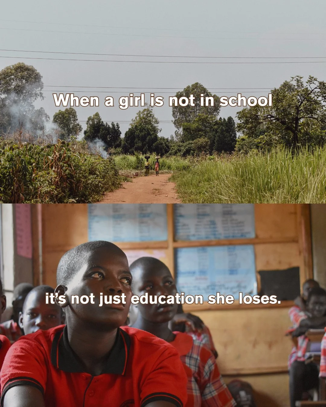 Education is often talked about as opportunity. But for girls, it&rsquo;s also protection.⁠
⁠
When girls are not in school, risk increases. Not because of who girls are, but because instability makes education inaccessible.⁠
⁠
Right now, there are gi