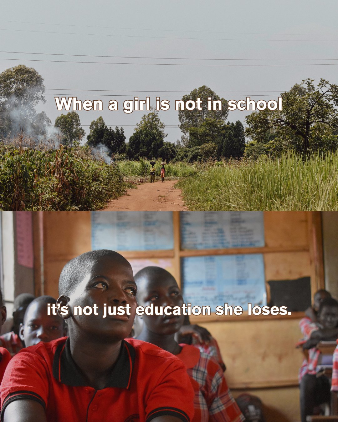 Education is often talked about as opportunity. But for girls, it&rsquo;s also protection.⁠
⁠
When girls are not in school, risk increases. Not because of who girls are, but because instability makes education inaccessible.⁠
⁠
Right now, there are gi