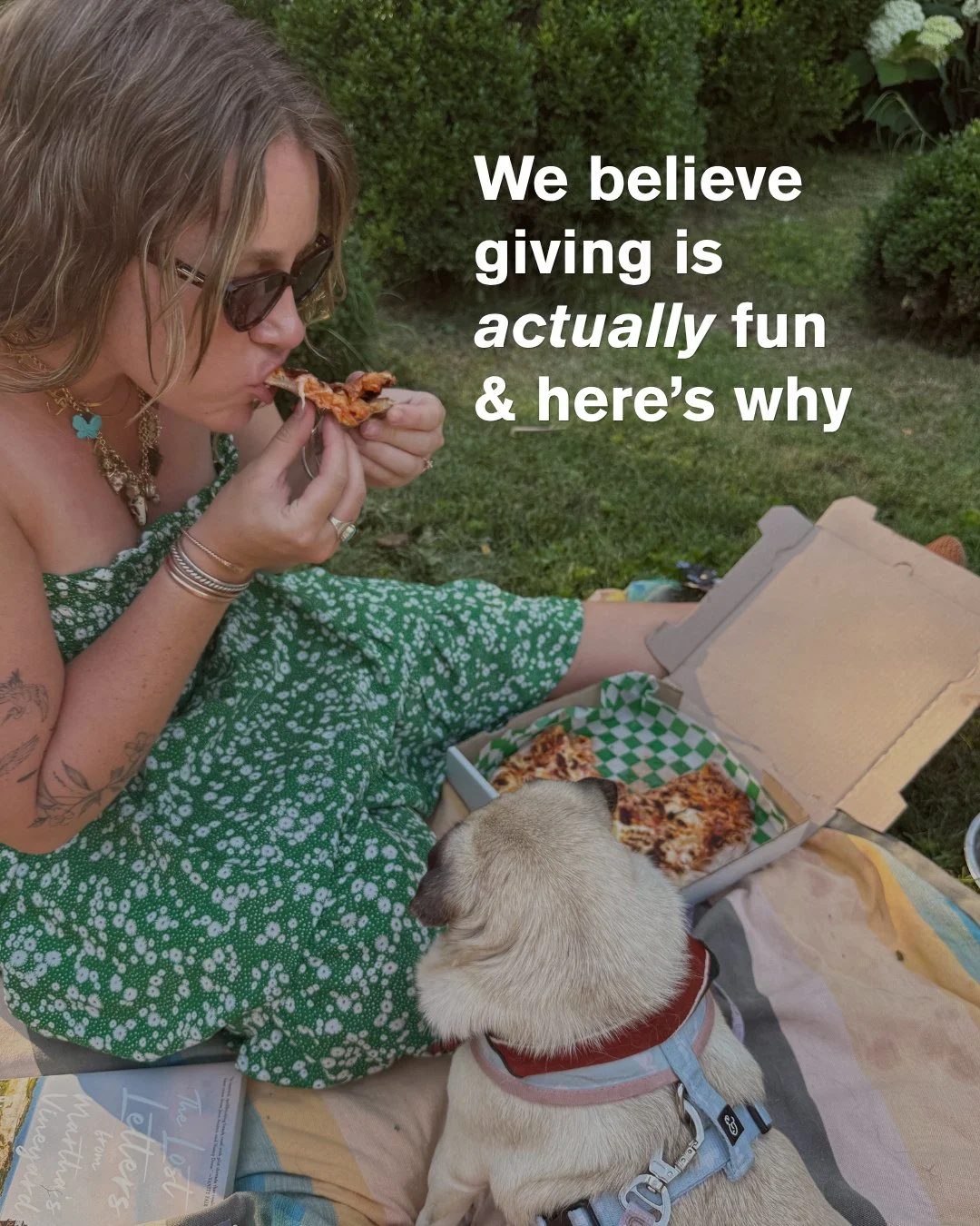 We believe giving is actually fun...&amp; next week, we get to prove it.⁠
⁠
In one week, we'll be hanging with our gal pals, eating handmade pizza, and drinking wine at @harknessedwardsvineyards. But there's a purpose behind it: every pizza purchase 