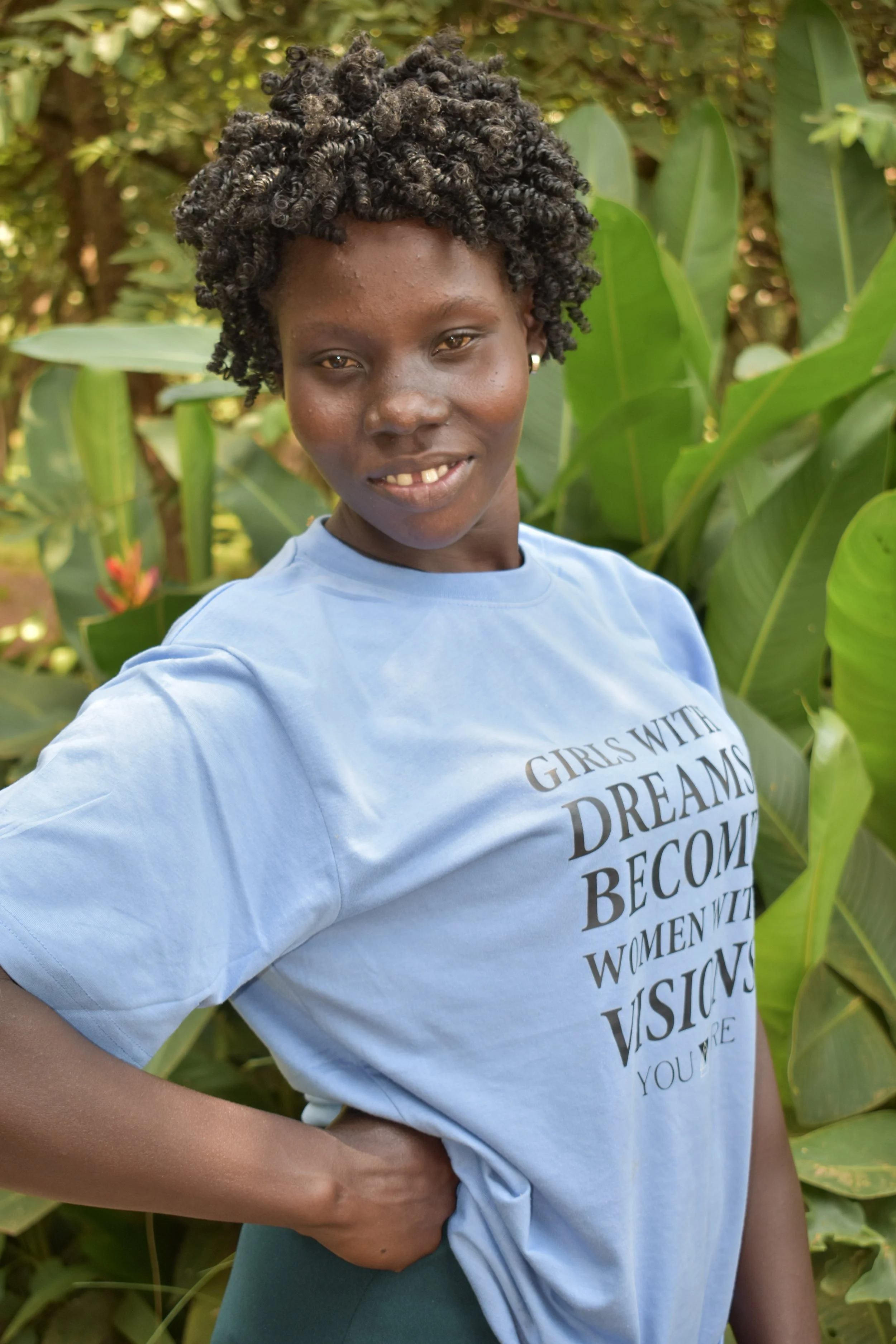 “My name is Winnie. I am 20 years old and I am a mother. I am studying tailoring in a vocational training school.”
