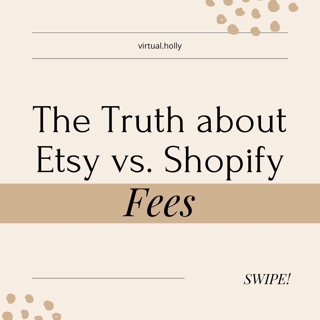 Let&rsquo;s discuss fees💸

Often when shop owners are deciding between hosting their shop on Etsy or Shopify, one of the first things to come to mind when comparing the two are the FEES💰

When it&rsquo;s all said and done are Etsy and Shopify fees 