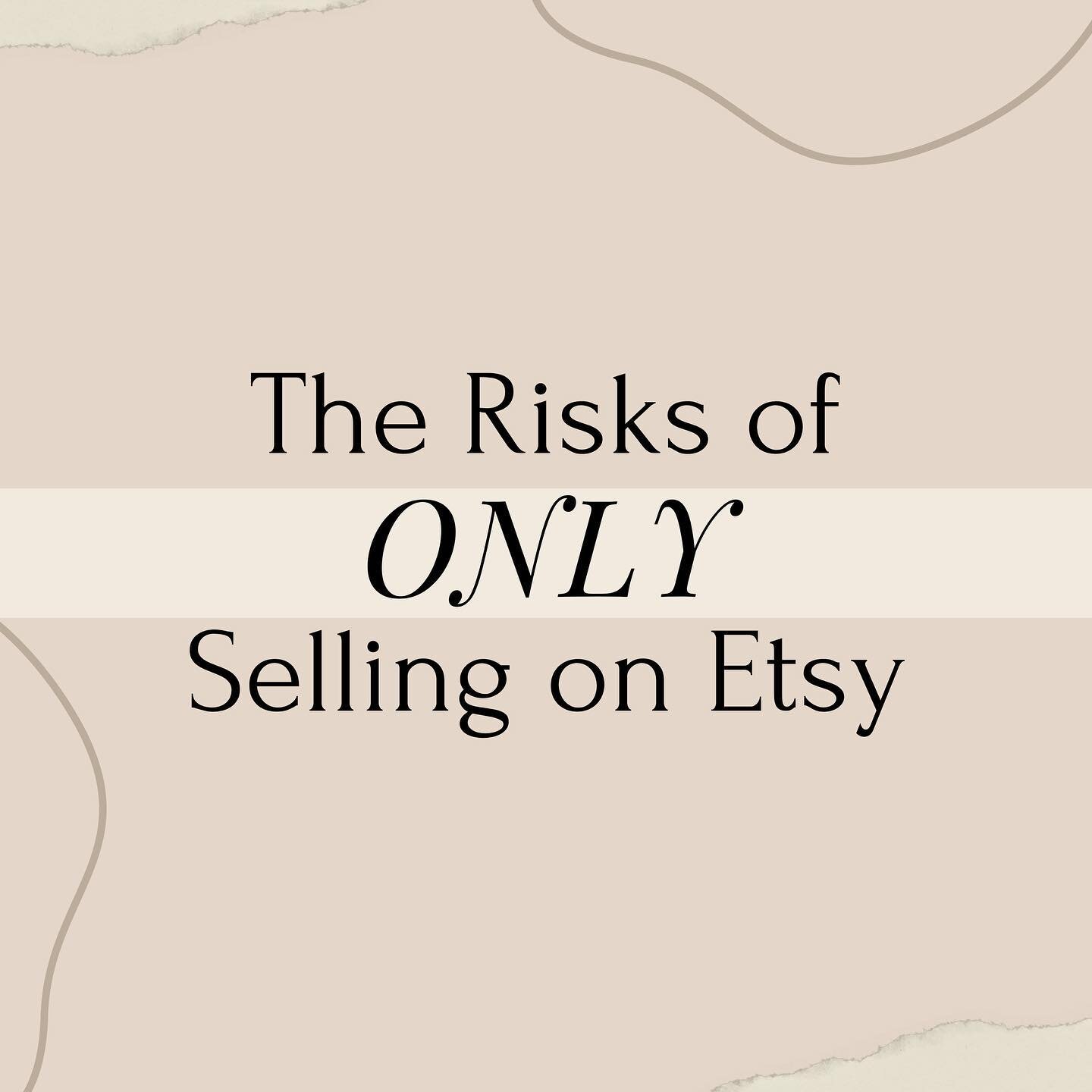 There are risks to ONLY hosting your shop on Etsy and NOT building your own brand.

Are you nervous about the fact that your shop is in the hands of Etsy, and they could suspend it at any moment if they find a reason to?🤔

And what about brand ident