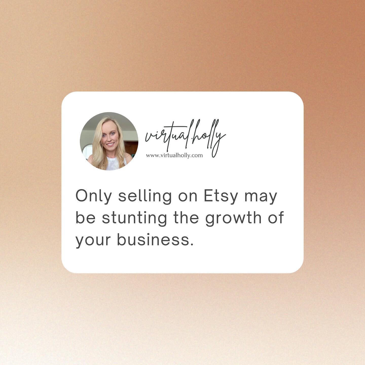 Here is a hard truth🔥.. You are still only selling on Etsy because you are using it as a safety blanket🤷🏼&zwj;♀️

You may actually be stunting your growth by staying on Etsy. Here are some ways you could be growing your business if you hosted your