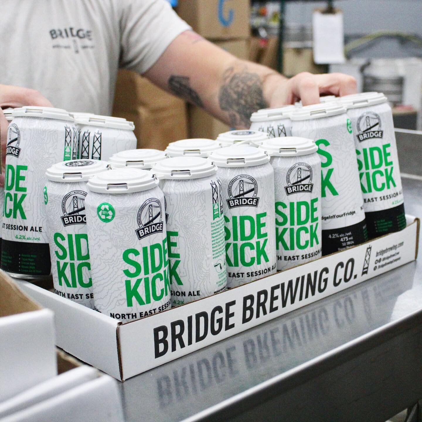 SIDE KICK NE SESSION ALE
4.2% | 32IBU

Our gold medal award winning session ale is back! Side Kick is a more session-able take on Side Cut. We use a very similar malt bill to Side Cut in the recipe, but decrease the strength of the beer to make it mo