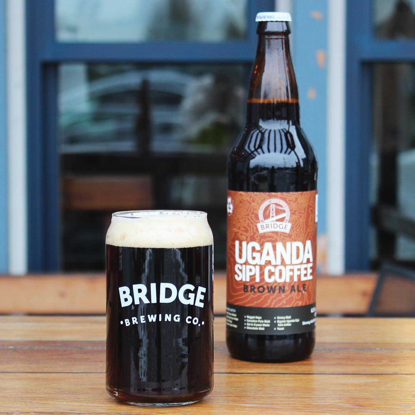 UGANDA SIPI COFFEE BROWN ALE
6.1% | 30IBUs

This smooth, rich, and malty brown ale is brewed with the addition of Organic Uganda Sipi Falls Coffee from our friends at @mojacoffee. The beans are added after fermentation, leading to soft and fruity cof