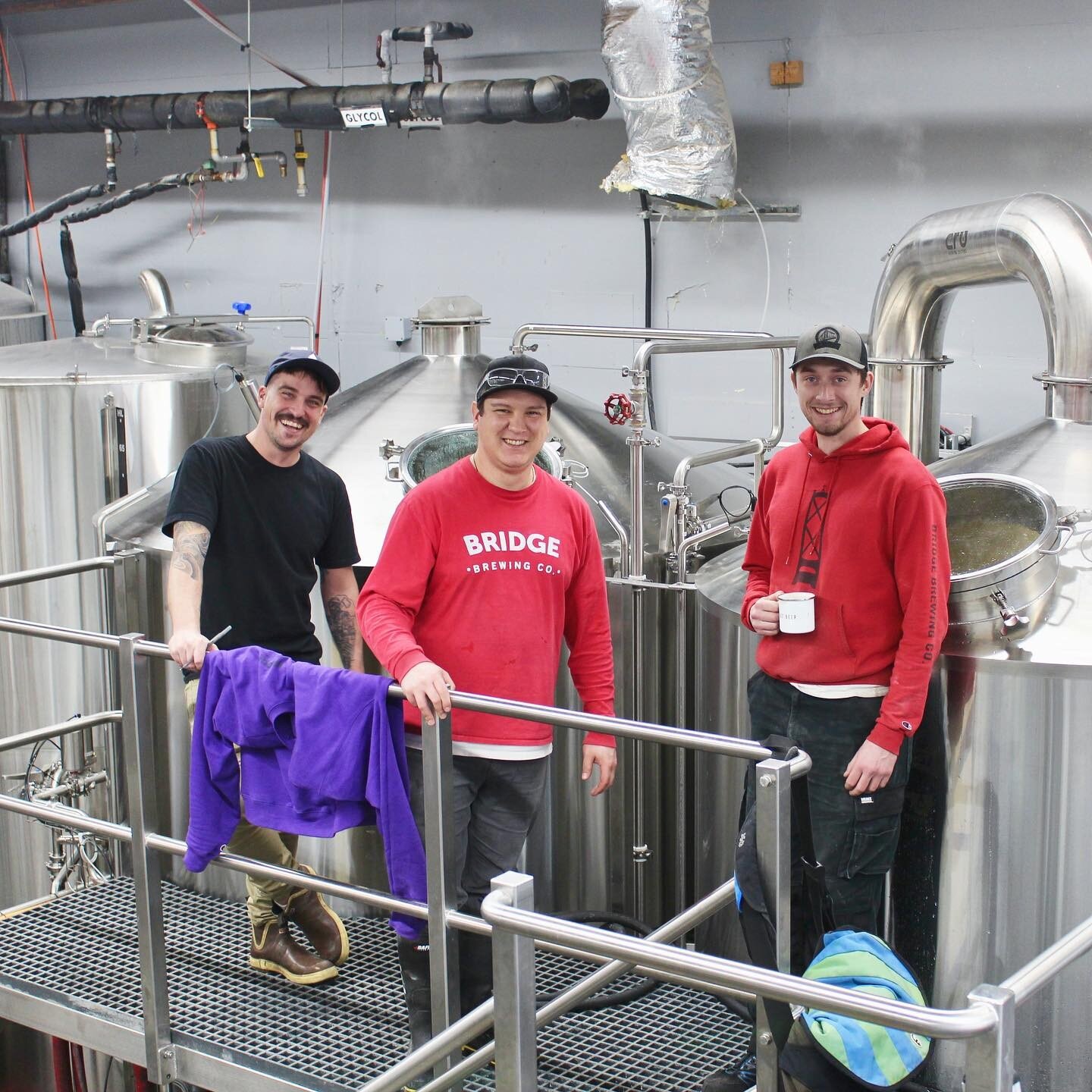These guys are very excited about our new brewhouse. A big thank you to @cru_brewing_systems for getting this all set up for us! 🤩🍻