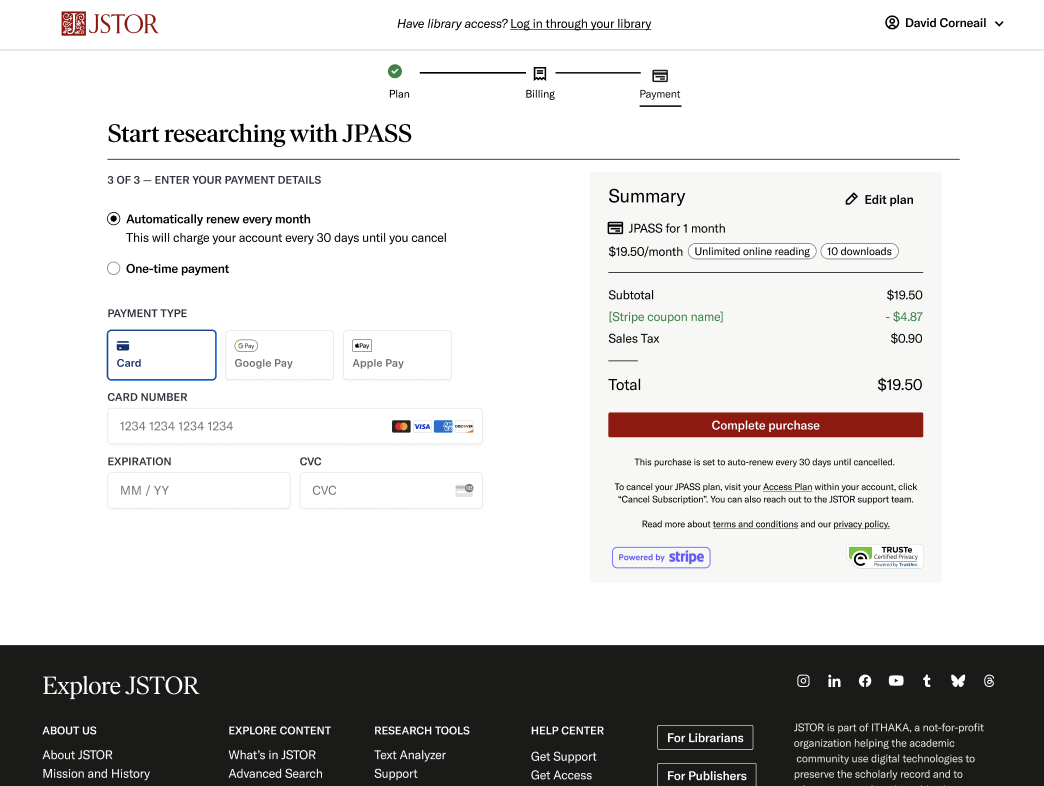 Modernizing JSTOR’s B2C subscription experience