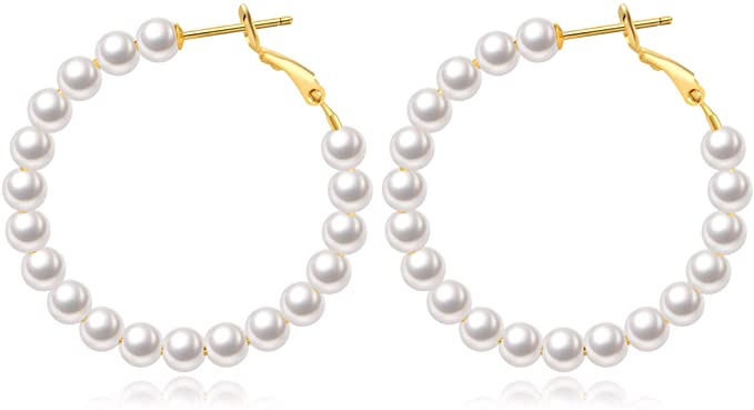 Pearl Hoop Earrings