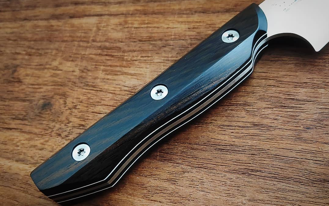 •Ref# P002•   5.5"  CD1 Honesuki W/ African Blackwood Handle