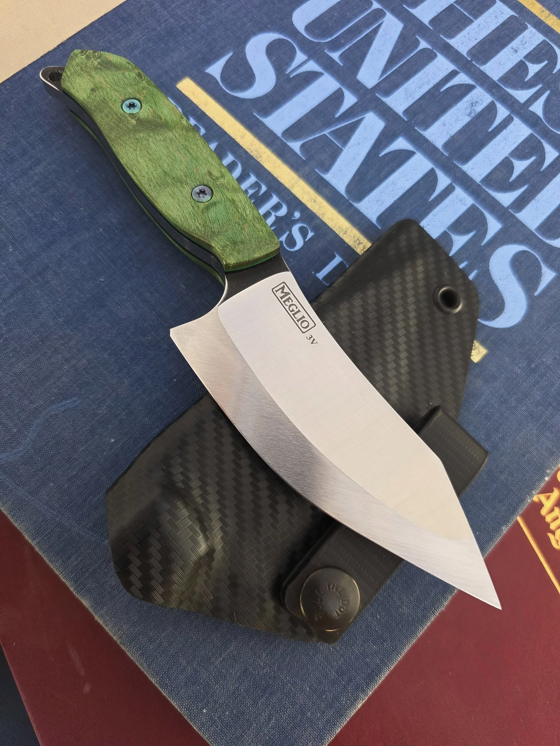 Full Custom 3V Tanto Green Birdseye Maple