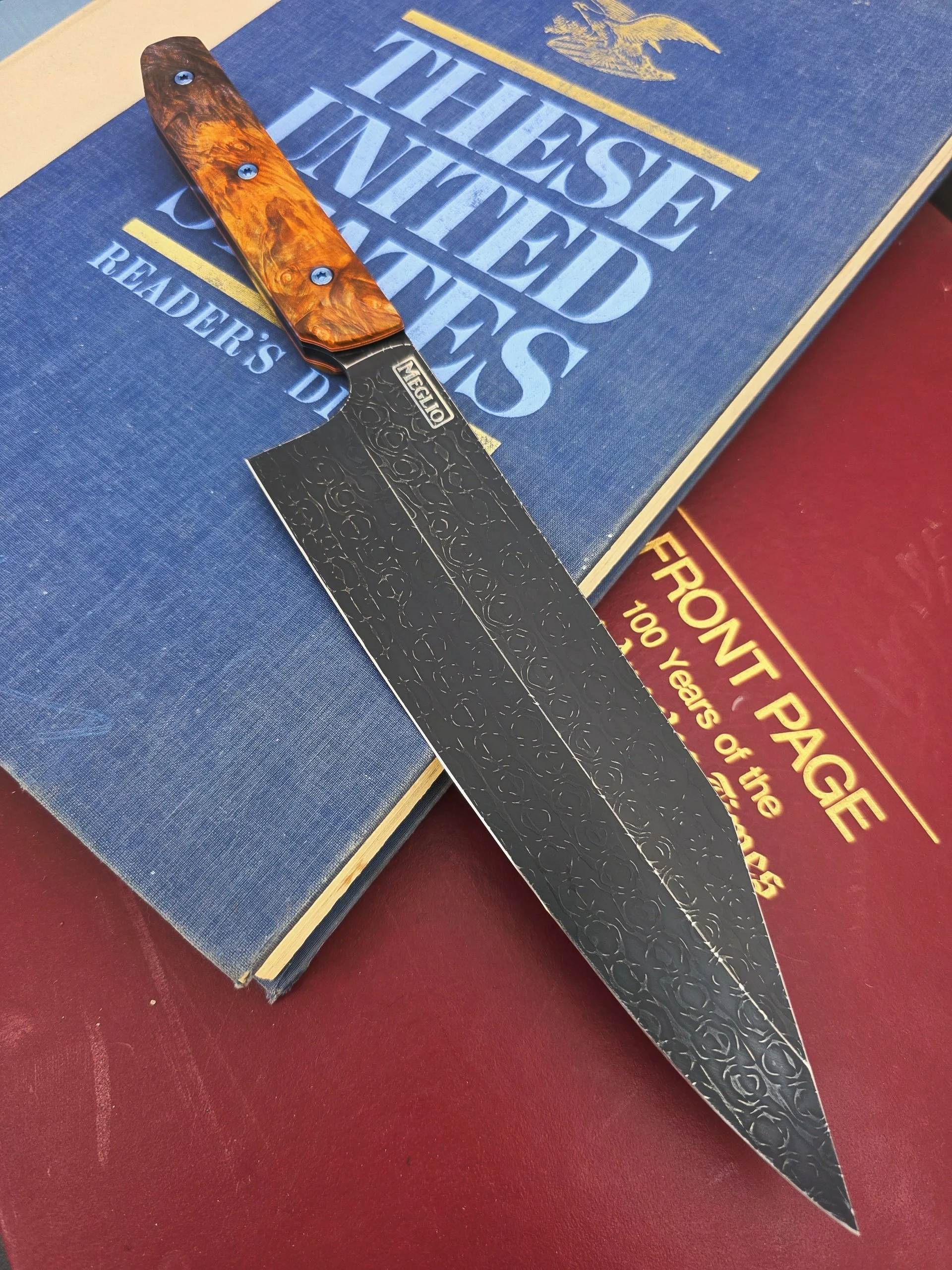 Full Custom DLC Two Toned 8 inch Damascus