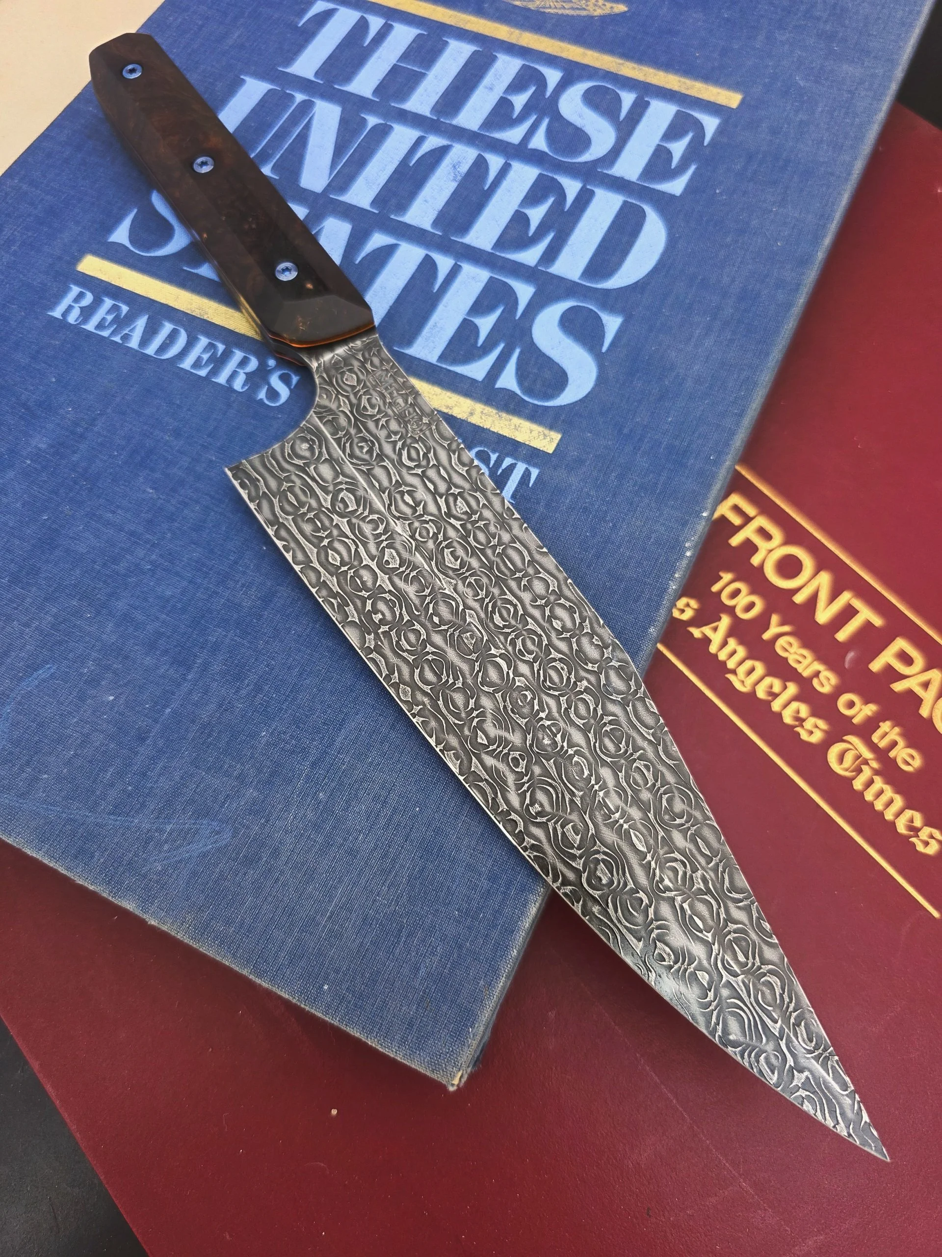 Full Custom Damascus 8  inch Chef Ironwood