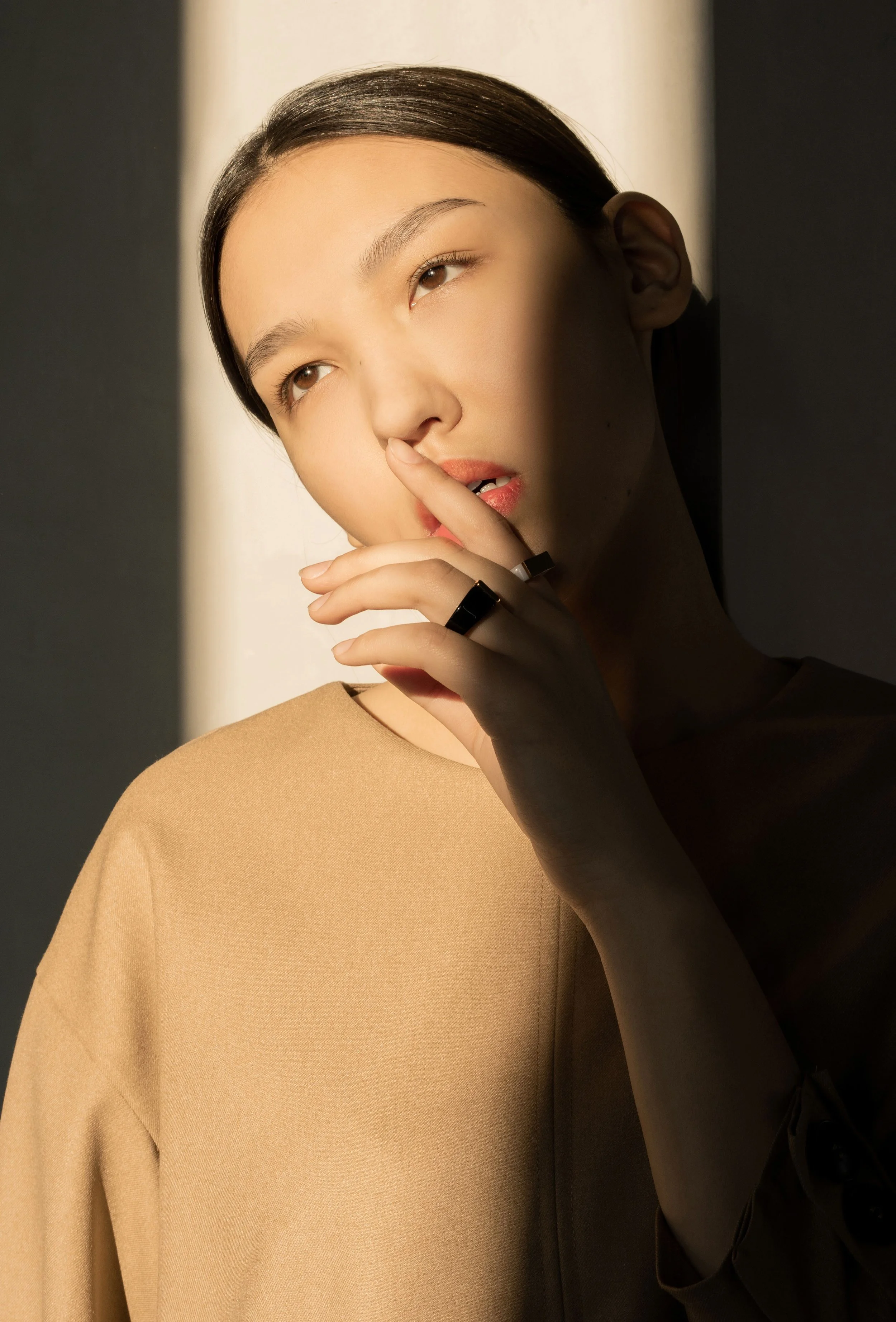 Photo of a woman's face in the sunlight