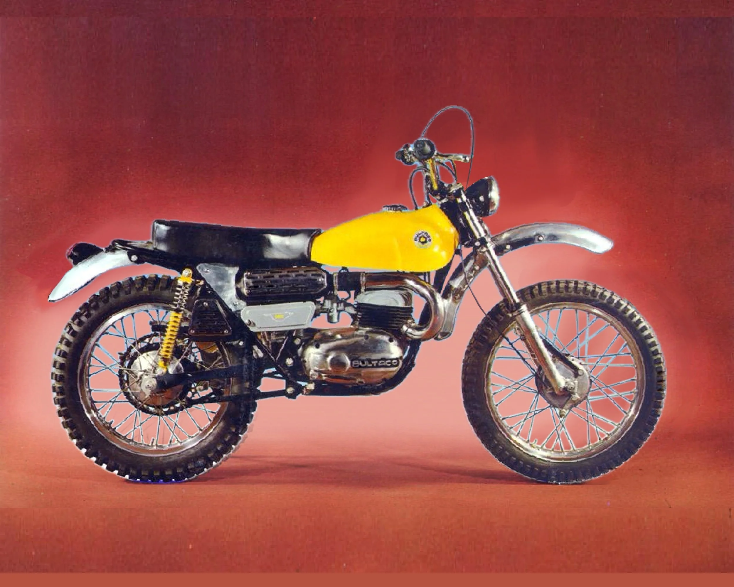 Photographie de référence d'une moto Bultaco jaune