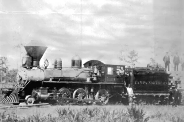 Tampa Northern steam engine #1 photographed around 1910