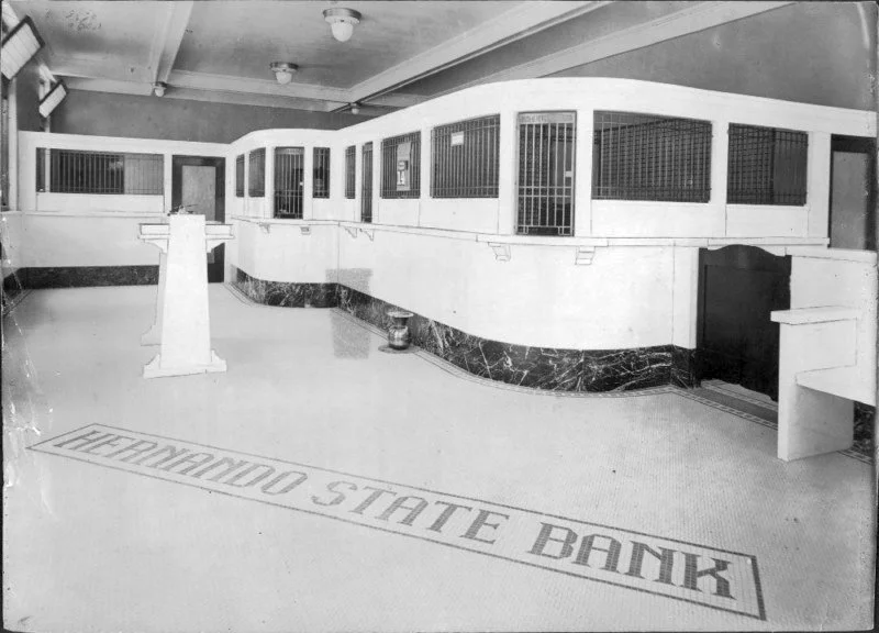 Interior of Hernando State Bank