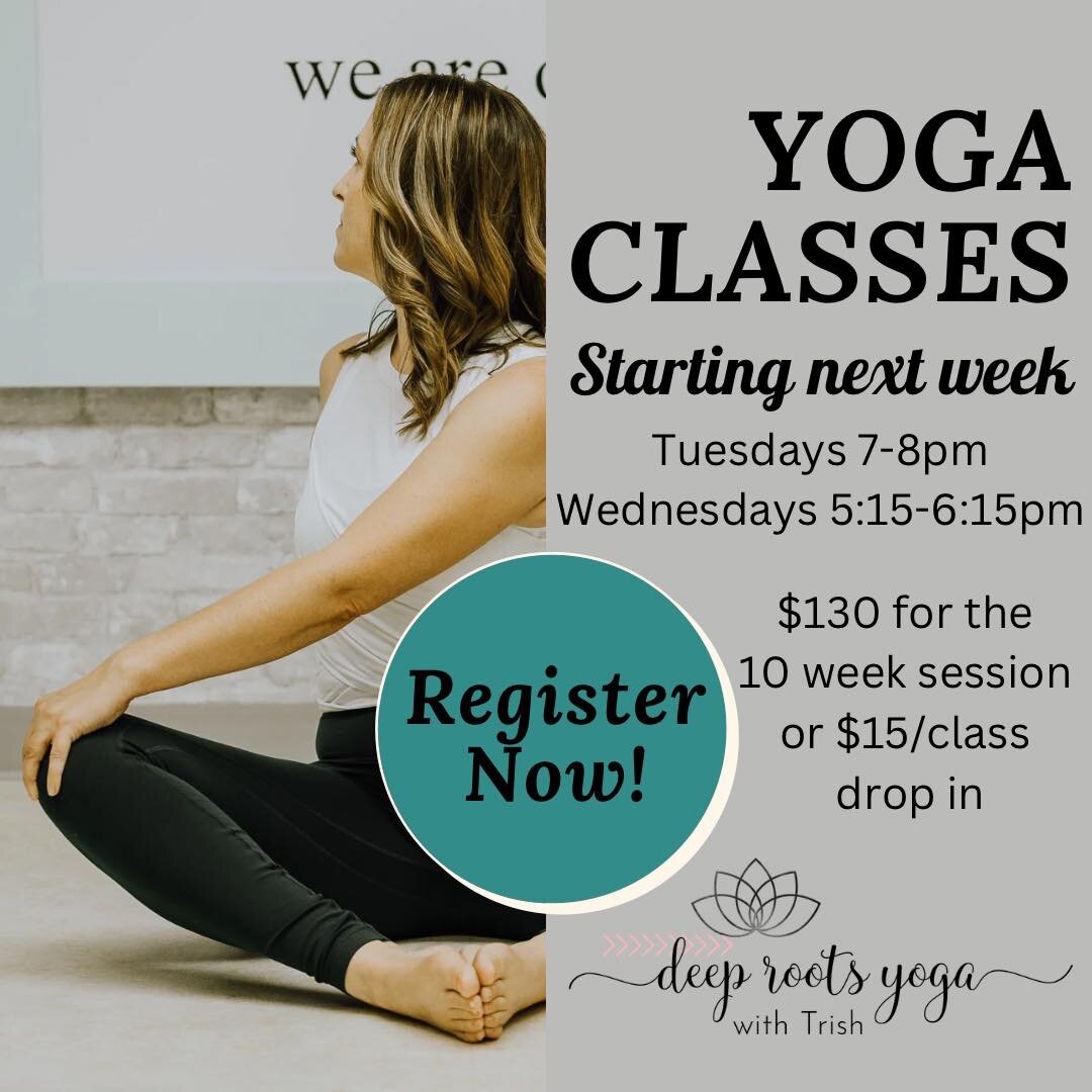 Classes for our 10 week yoga flow sessions are starting next week! ✨

Yoga flow is a yoga practice that matches movement with breath to create a flow from posture to posture to strengthen and stretch. 

Modifications will be provided and will be suit