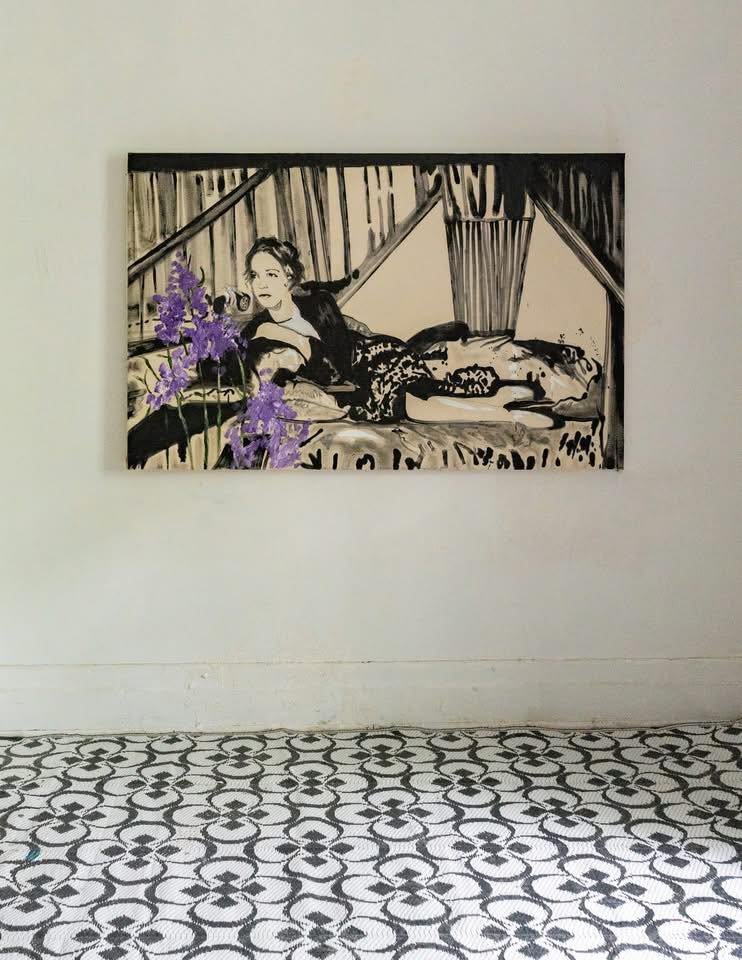 Call me whenever, 2024, 30'' x 60'', huile sur toile, Crédit Photo : Delphine de Carufel, Credit photo : Nina Gibelin Souchon