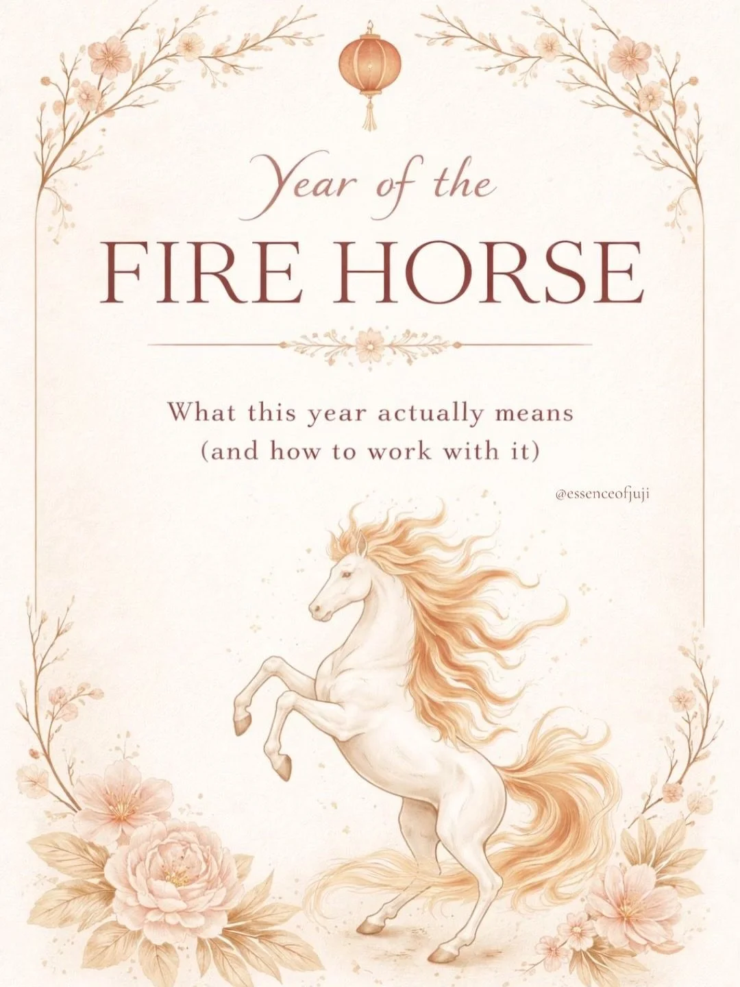 The Year of the Fire Horse begins (today) February 17, 2026.

Fire + Horse = intensified visibility (Heart &amp; Shen/Spirit) + accelerated movement (Liver Qi). That can catalyse creativity and change &mdash; or it can overheat the system and leave y
