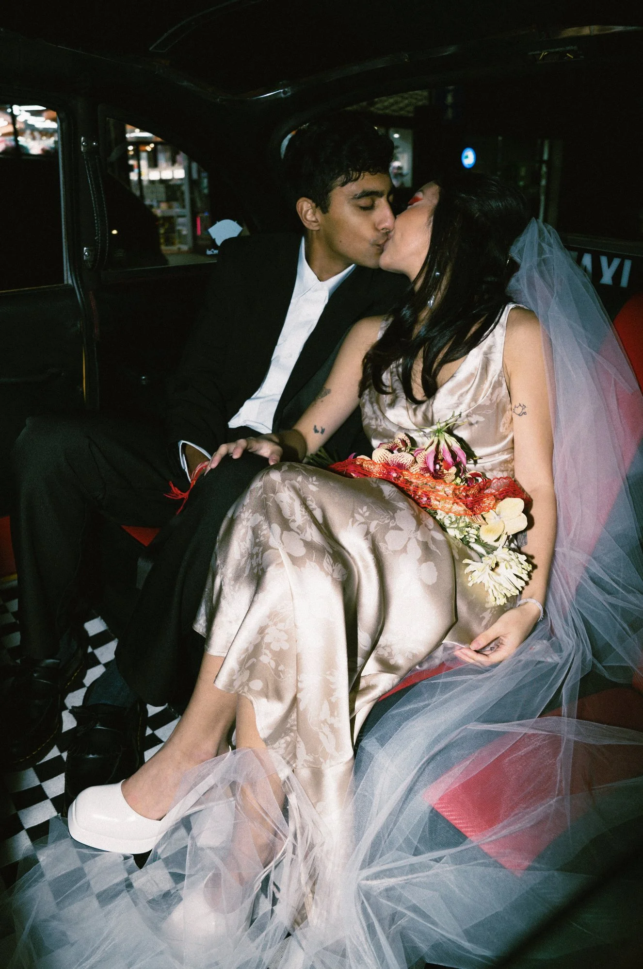 NYC Checker Cab Elopement in Chinatown