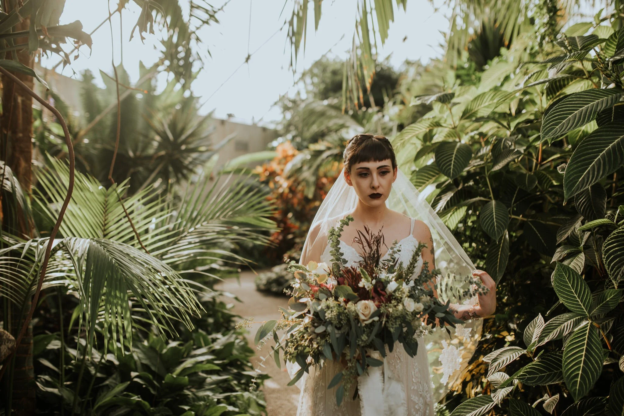 Surprise Winter Elopement in a Tropical Botanical Garden