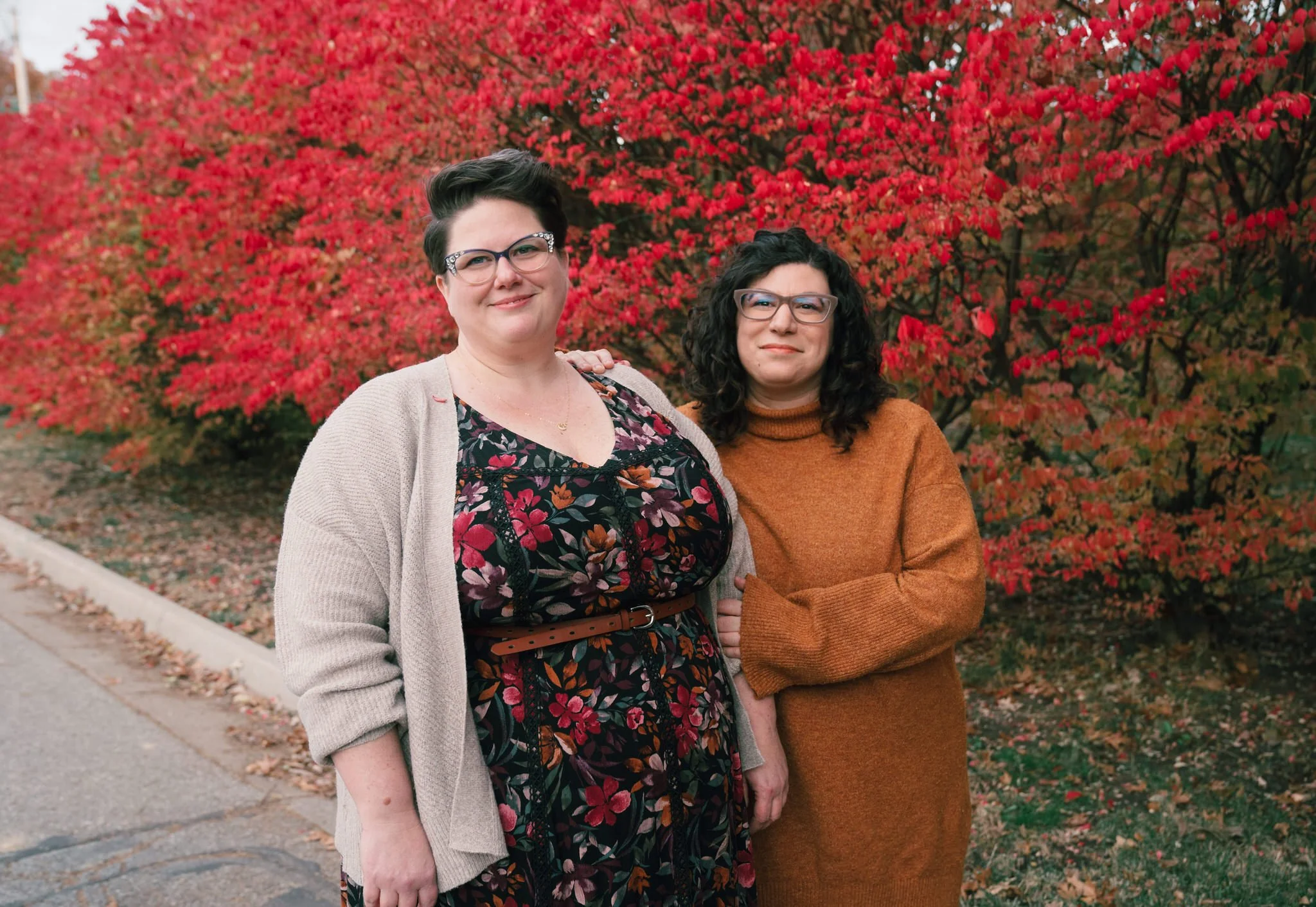 Autumn Backyard Couples Session at Home
