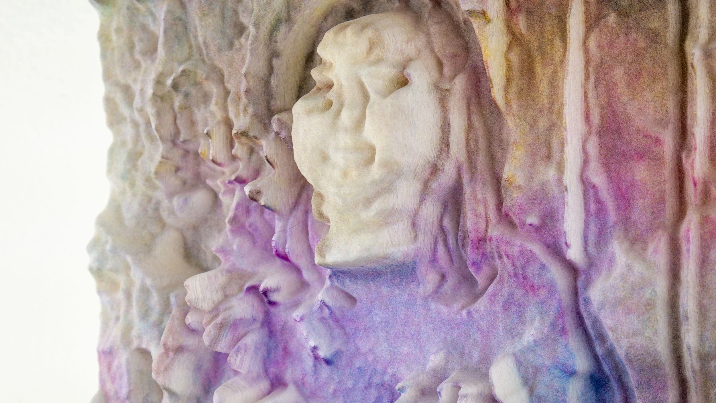   Composite (Two Generations) detail , 2025 
 UV ink on PLA print 