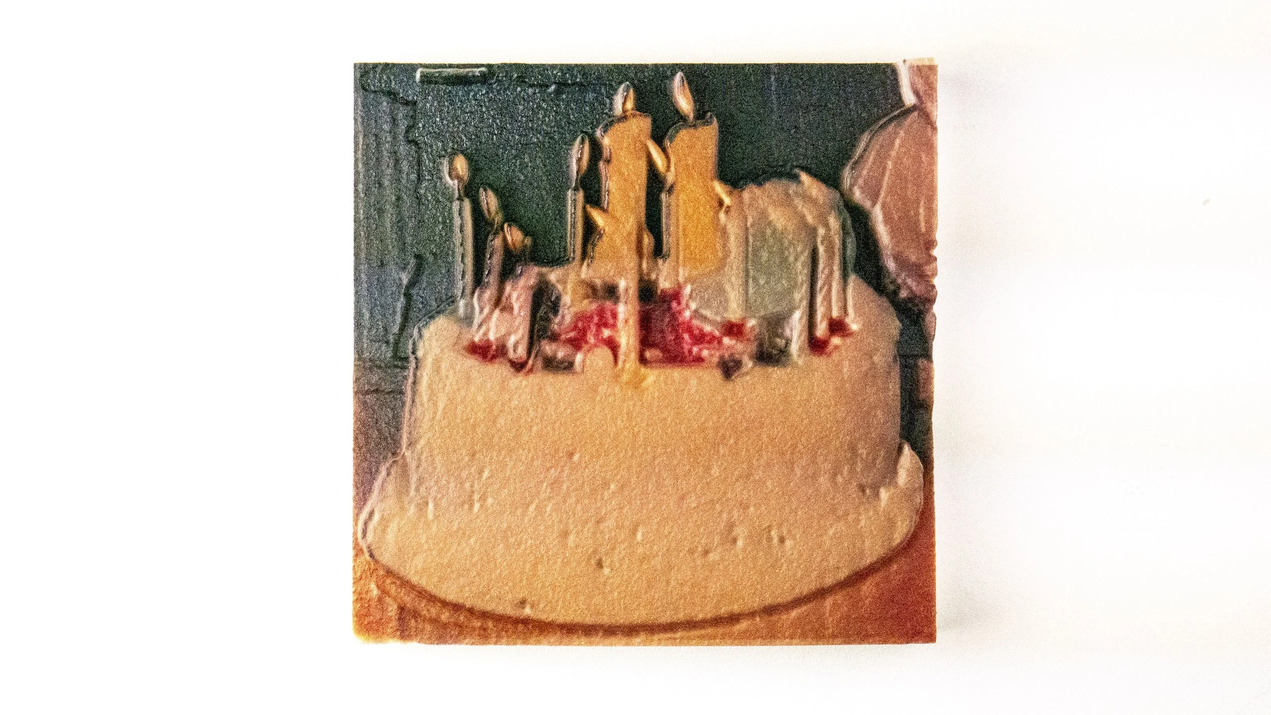   Birthday Cake I , 2025  
 UV ink on PLA print 