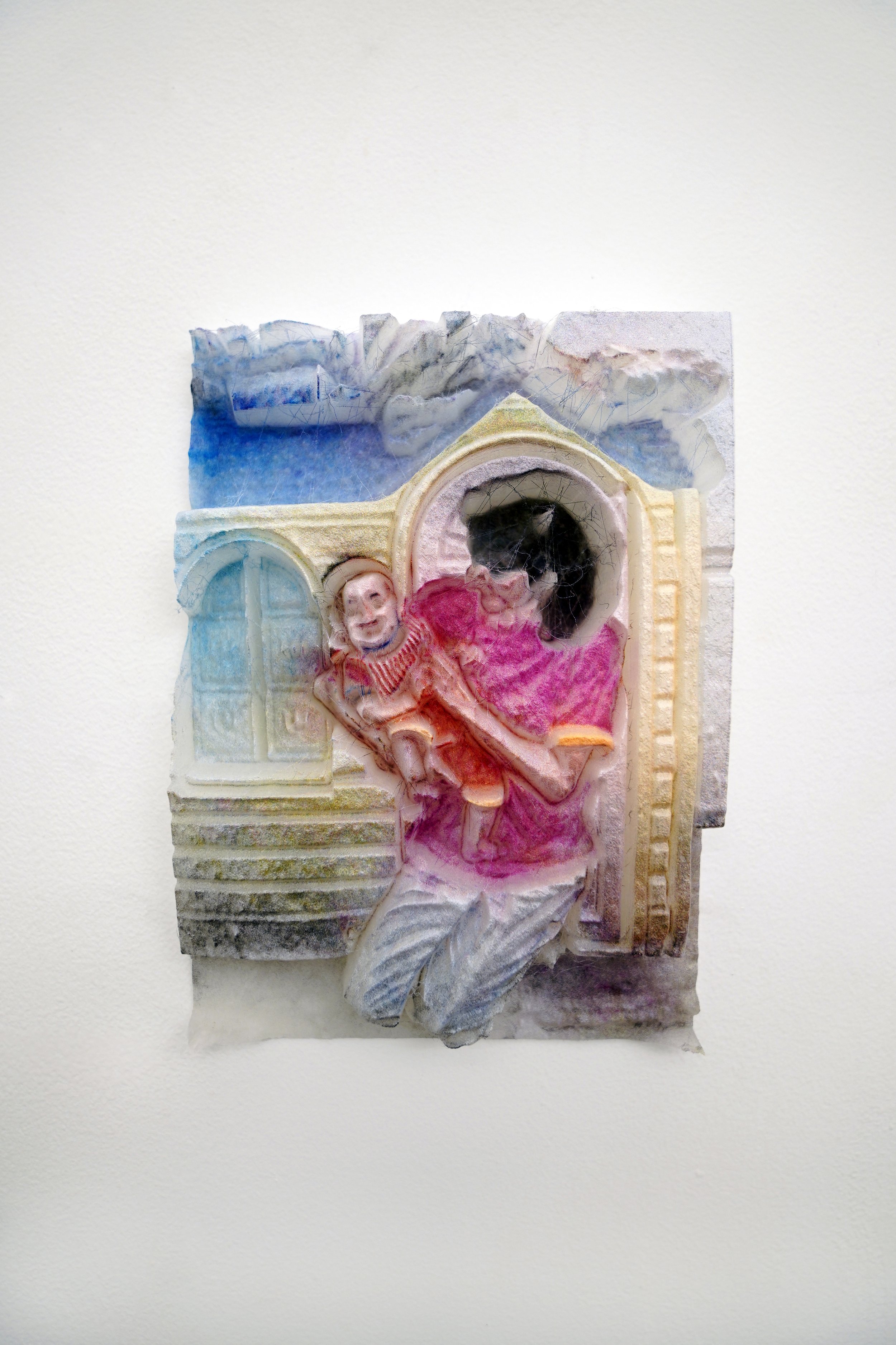   IMG_7598 , 2025 
 UV printed photograph on 3D print, 13 x 30 x 4 inches