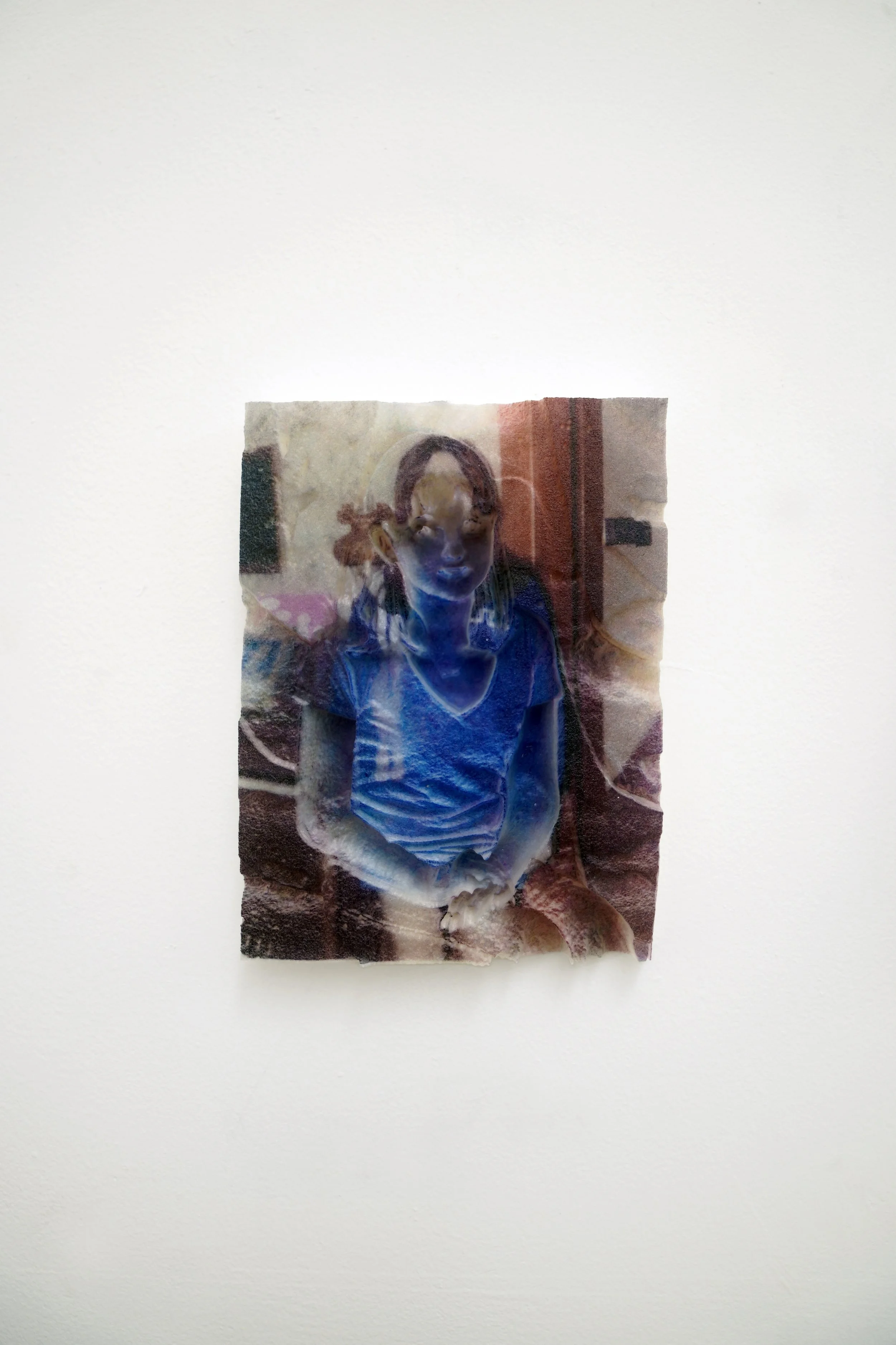   IMG_2039 (Mother Daughter Mismatch 2) , 2025 
 Mismatched UV printed photographs on 3D prints, 9.5 x 7 x 1.5 inches each