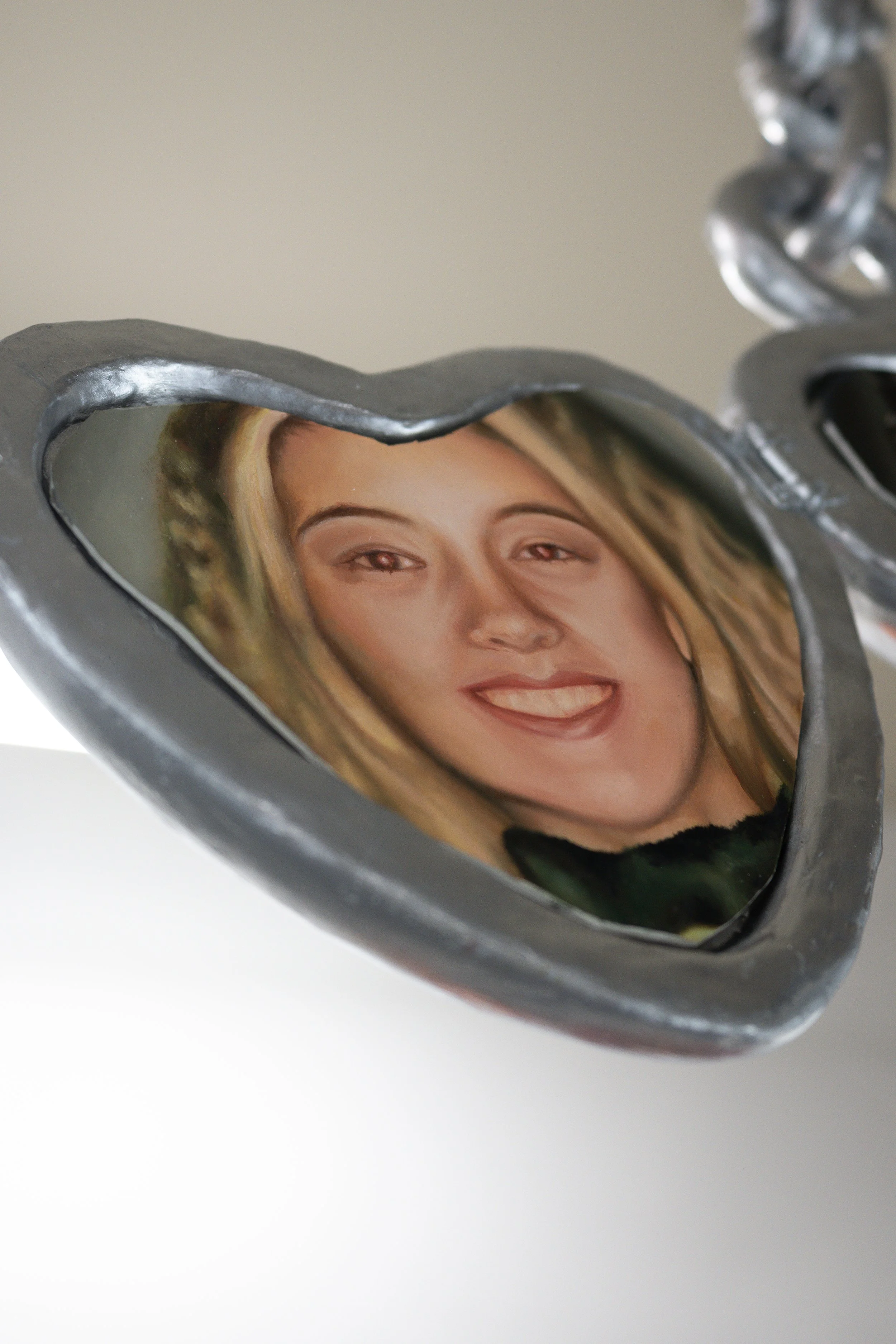 Hayley Labrum Morrison  My Heart Will Go On  (detail), 2024. Oil and acrylic on paper and paper mache.