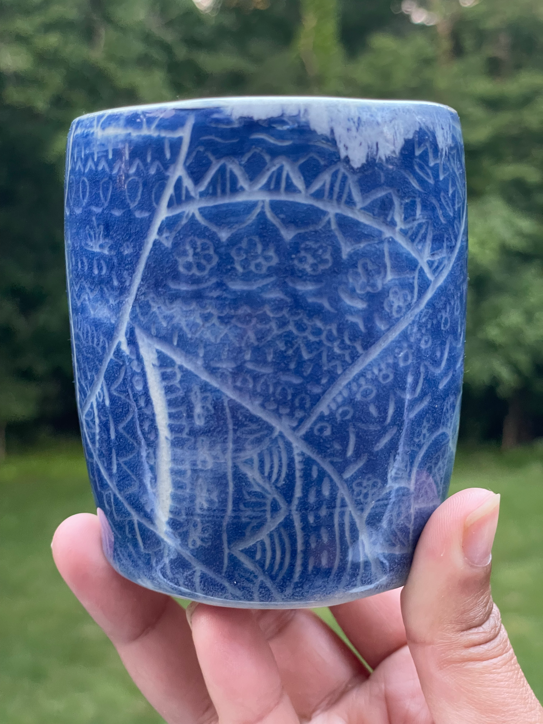 hand carved tumbler