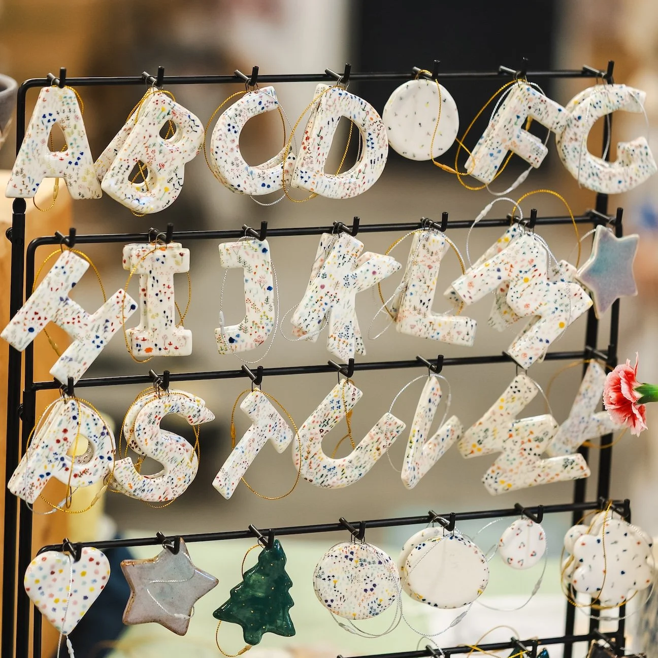 Wildflower Initial Ornaments