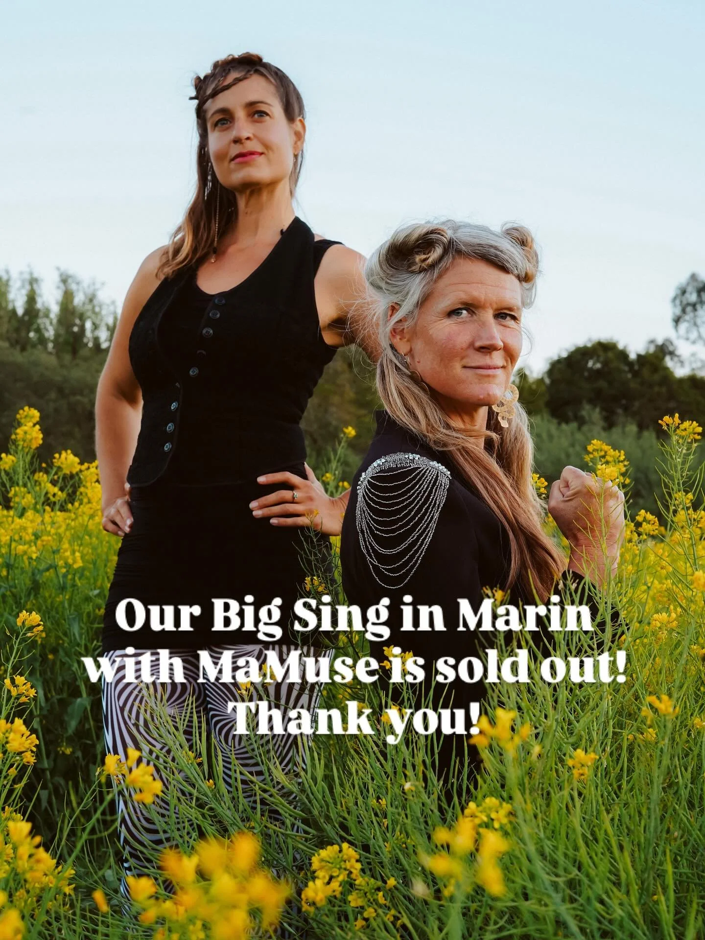 Thank you to all who are coming to sing at our Joyful Voices Chorus&rsquo; Big Sing in Marin with @mamusemusic on Sunday! We are sold out! #communitysinging