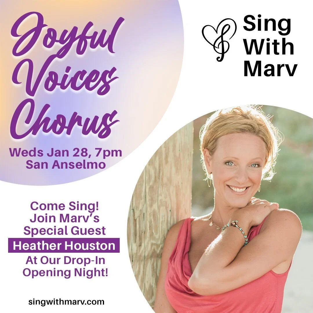 SING IN MARIN WEDNESDAY NIGHT! Drop in and sing songs of hope, resilience, belonging and joy Wednesday night with all of us and @heatherhoustonmusic &mdash; an amazing choir leader, internationally-acclaimed recording artist, and always-inspiring lea