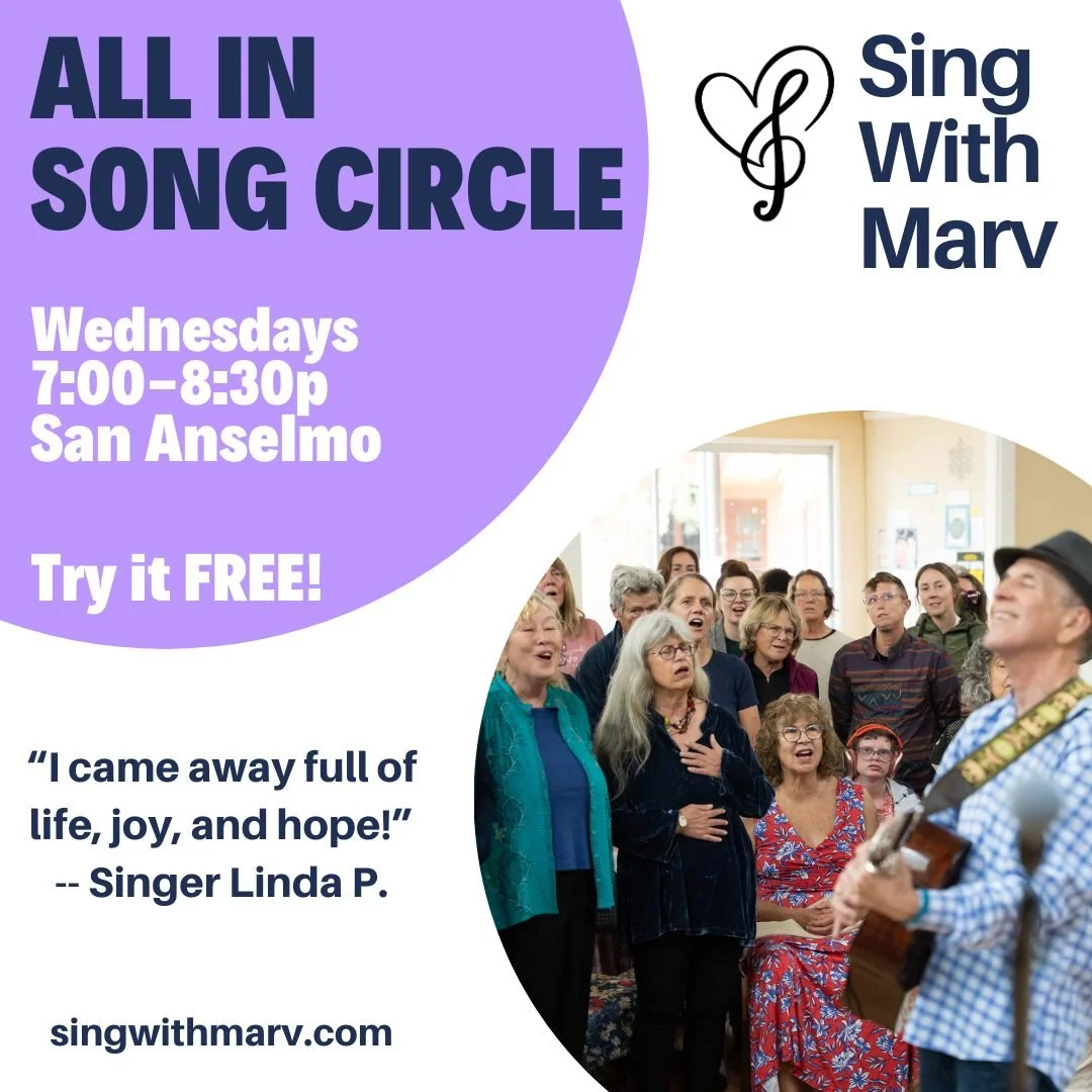 TRY IT FREE! Our Spring Season starts this Wednesday, March 25th: Easy-to-learn songs of hope, resilience, belonging, and joy, all taught by ear, with no singing experience needed. And a whole bunch of warm and wonderful people! Come sing in  harmony