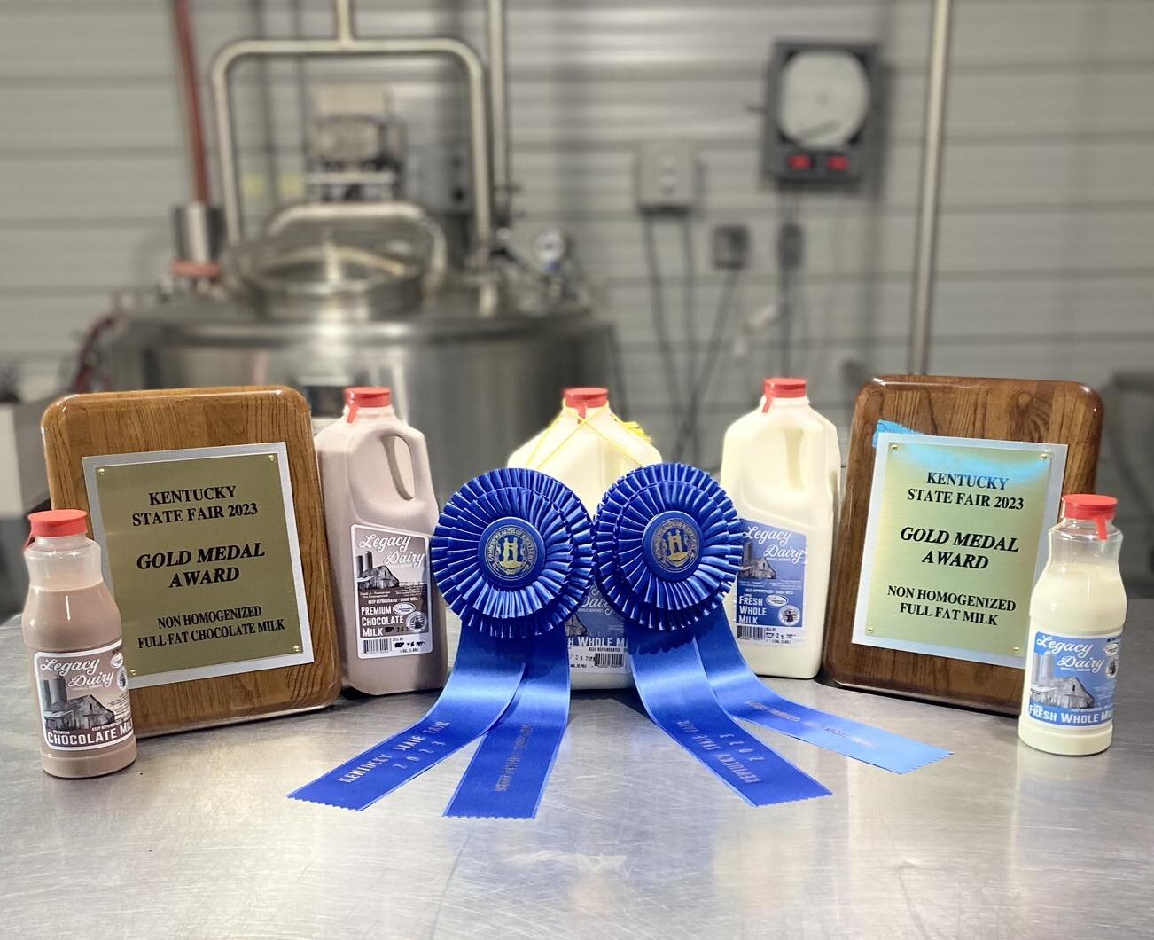 We have always said the cream always rises to the top. And the 2023 Kentucky State Fair concluded just that way. We are so excited to announce that Legacy Dairy has brought home the gold medal award and blue rosette for the second year in a row for b